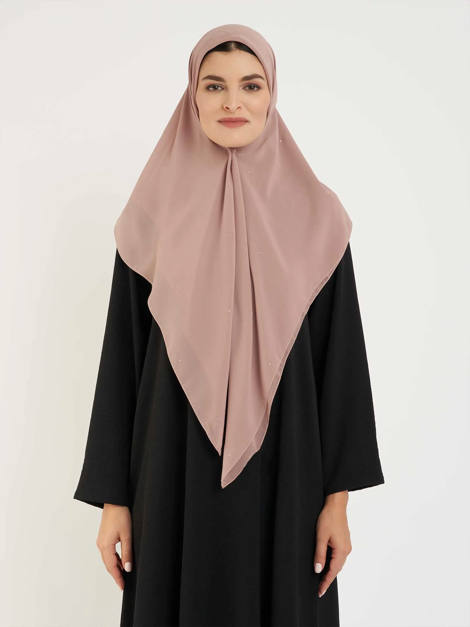 Square Chiffon Hijab with Diamond Shape Stone Design (KP17885L) - Image 10