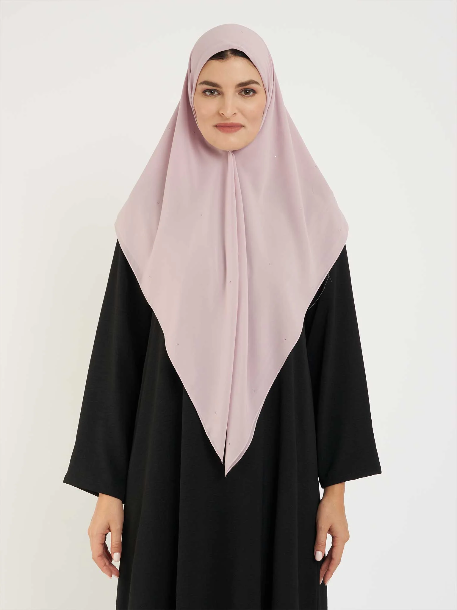 Square Chiffon Hijab with Diamond Shape Stone Design (KP17885L) - Image 12