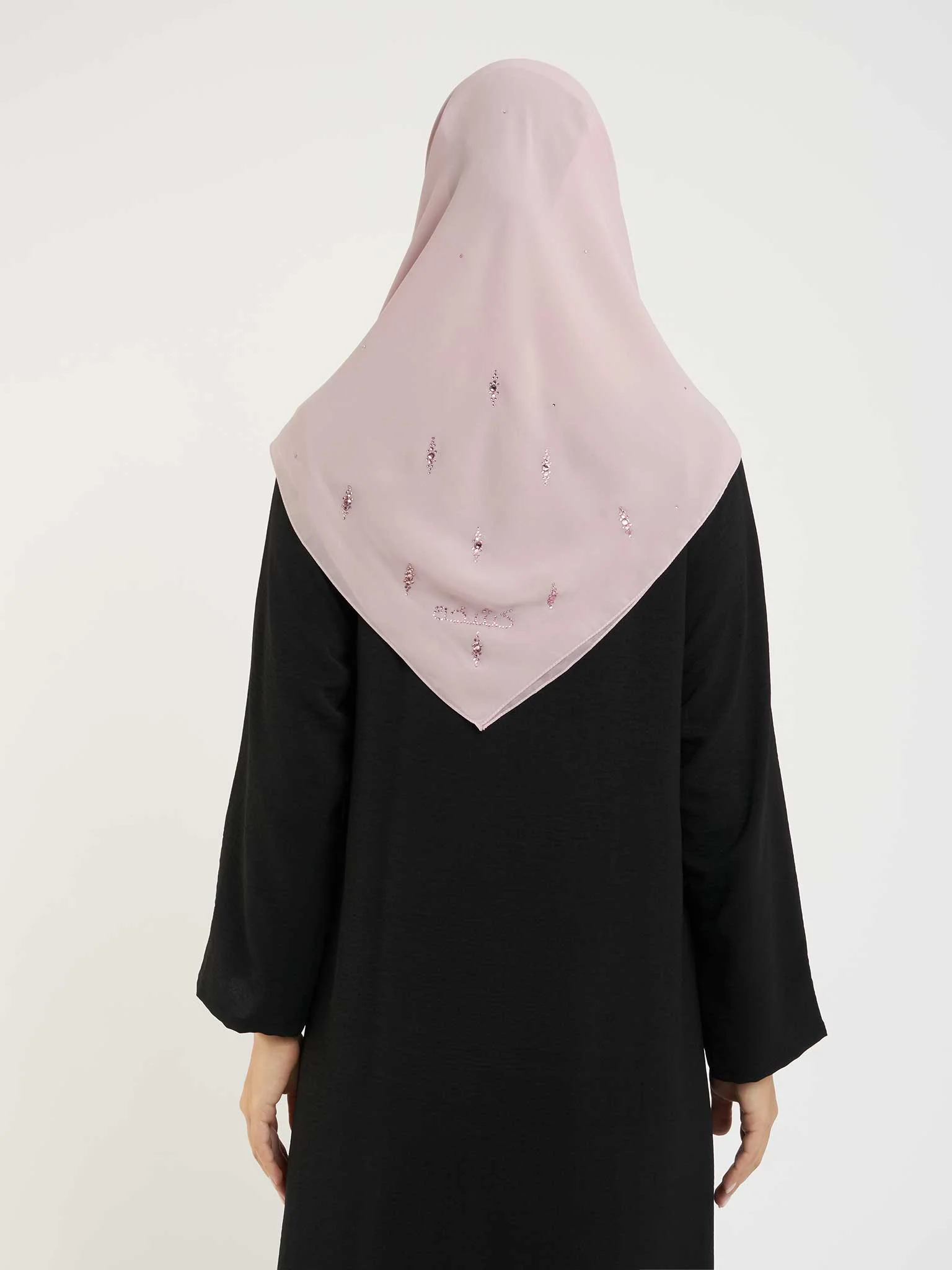 Square Chiffon Hijab with Diamond Shape Stone Design (KP17885L) - Image 13