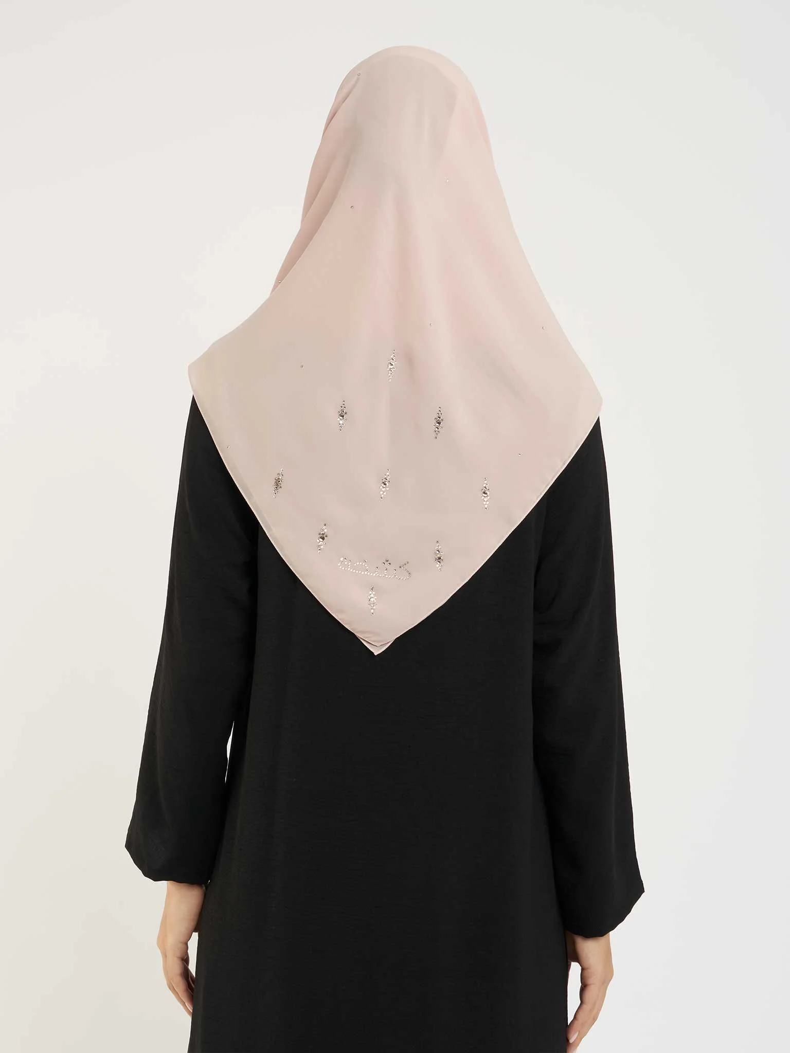 Square Chiffon Hijab with Diamond Shape Stone Design (KP17885L) - Image 17