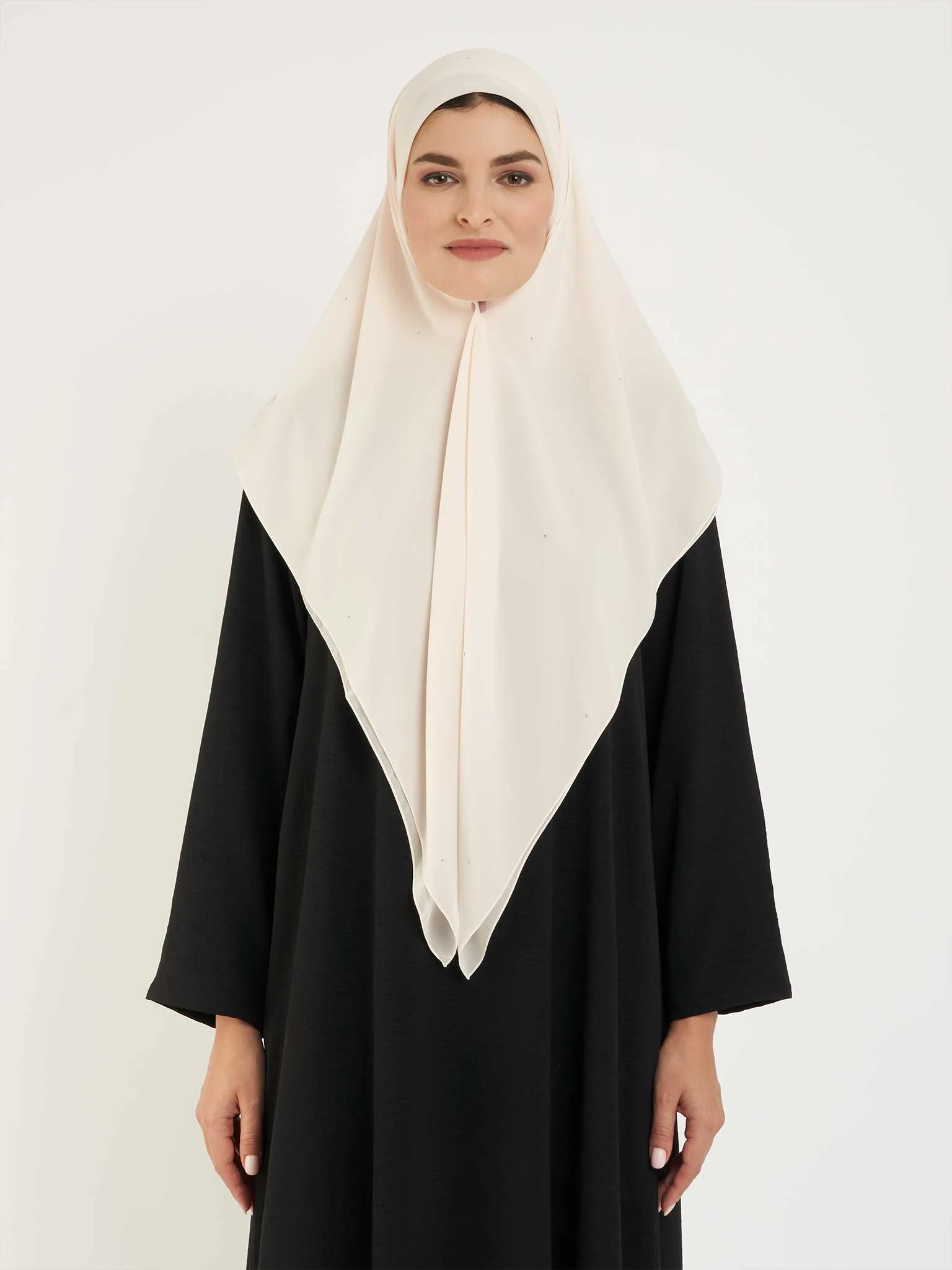 Square Chiffon Hijab with Diamond Shape Stone Design (KP17885L) - Image 21