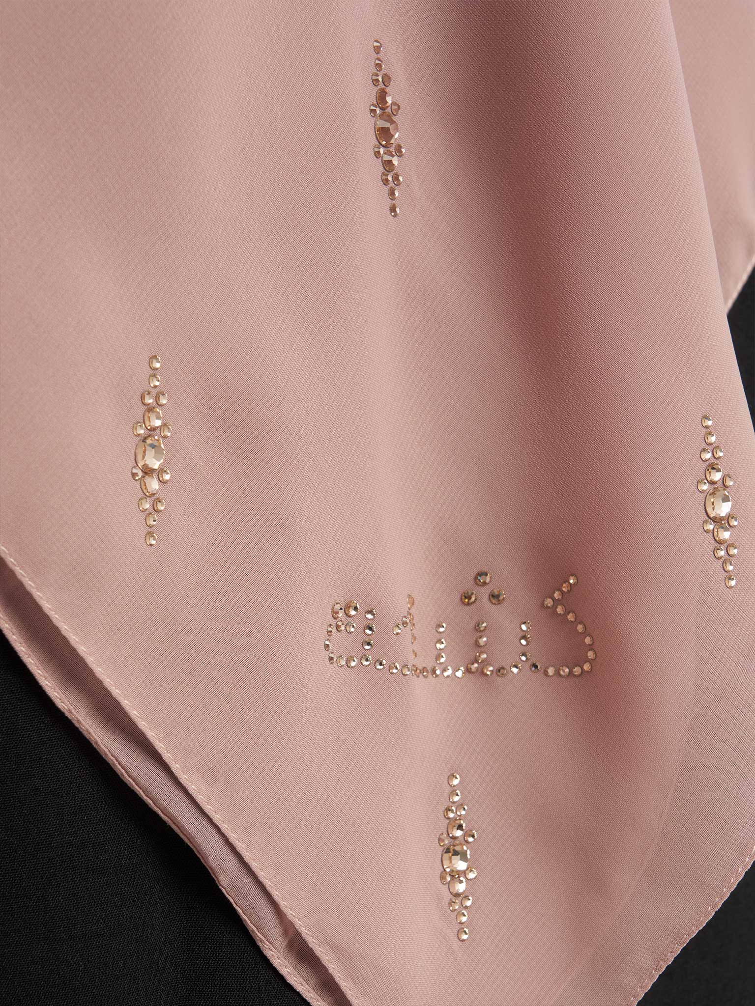 Square Chiffon Hijab with Diamond Shape Stone Design (KP17885L) - Image 9