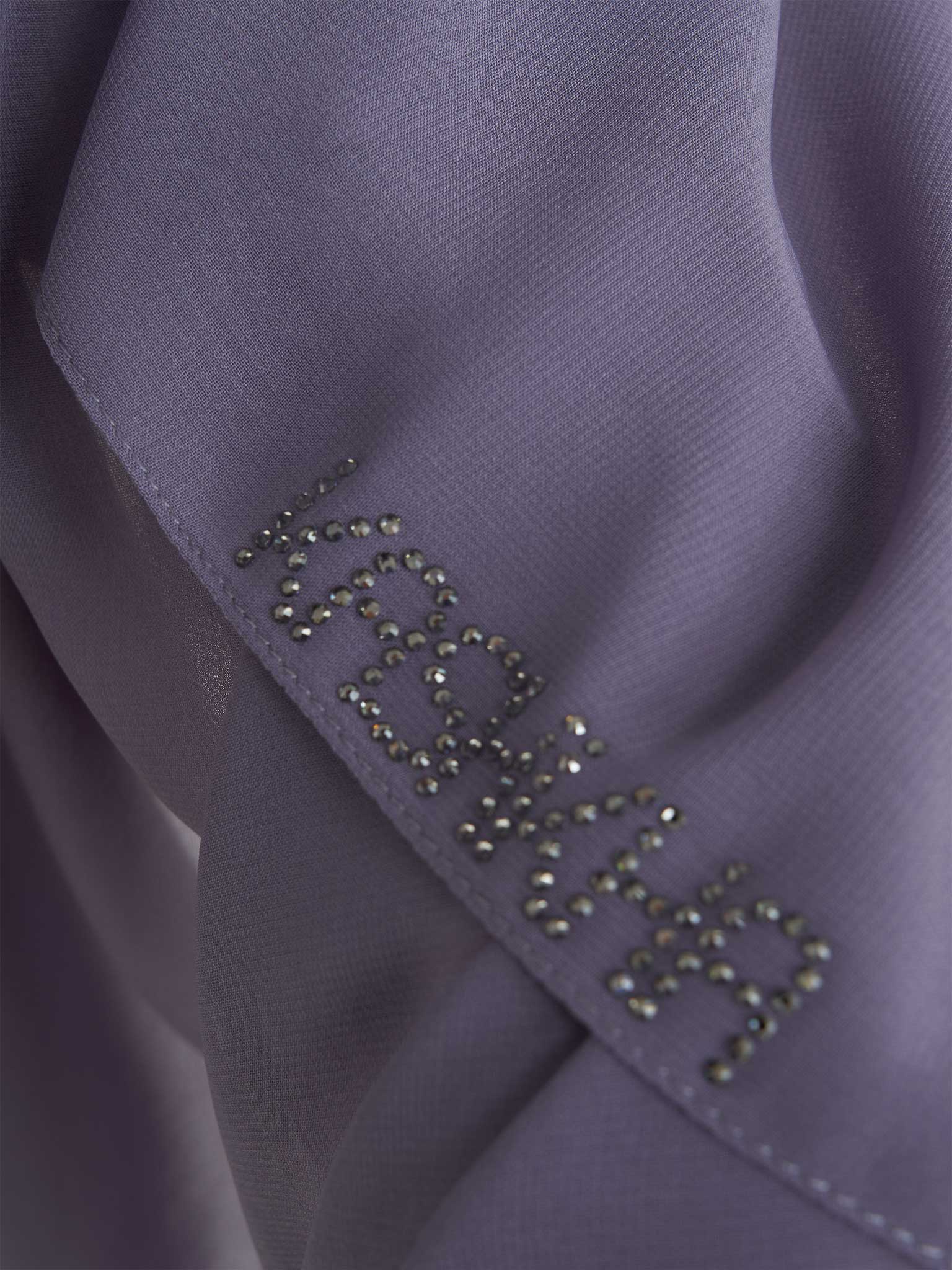 Soft Chiffon Scarf with Stone Line Border (KP11351L) - Image 3