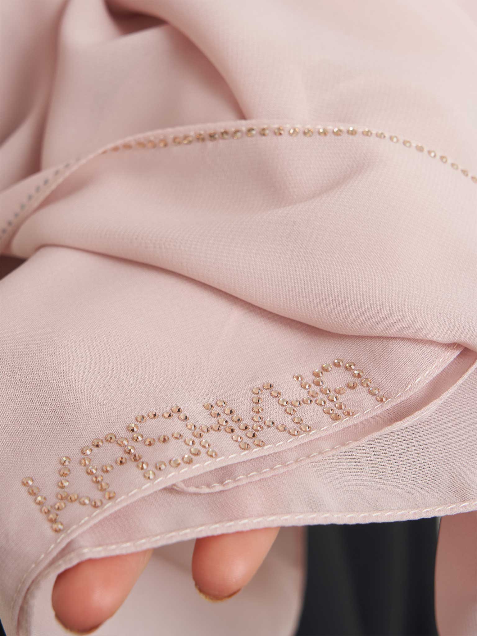 Soft Chiffon Scarf with Stone Line Border (KP11351L) - Image 39