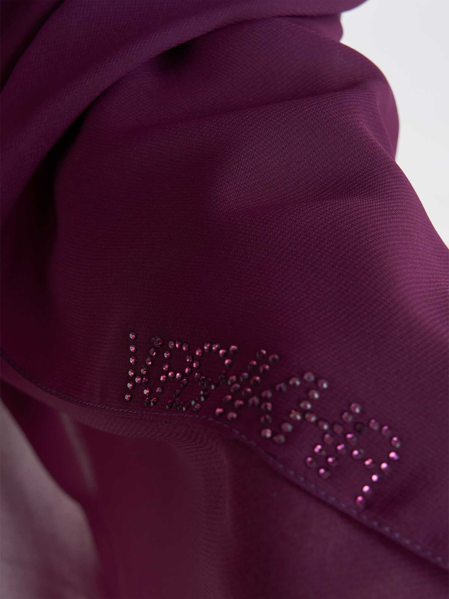 Soft Chiffon Scarf with Stone Line Border (KP11351L) - Image 45