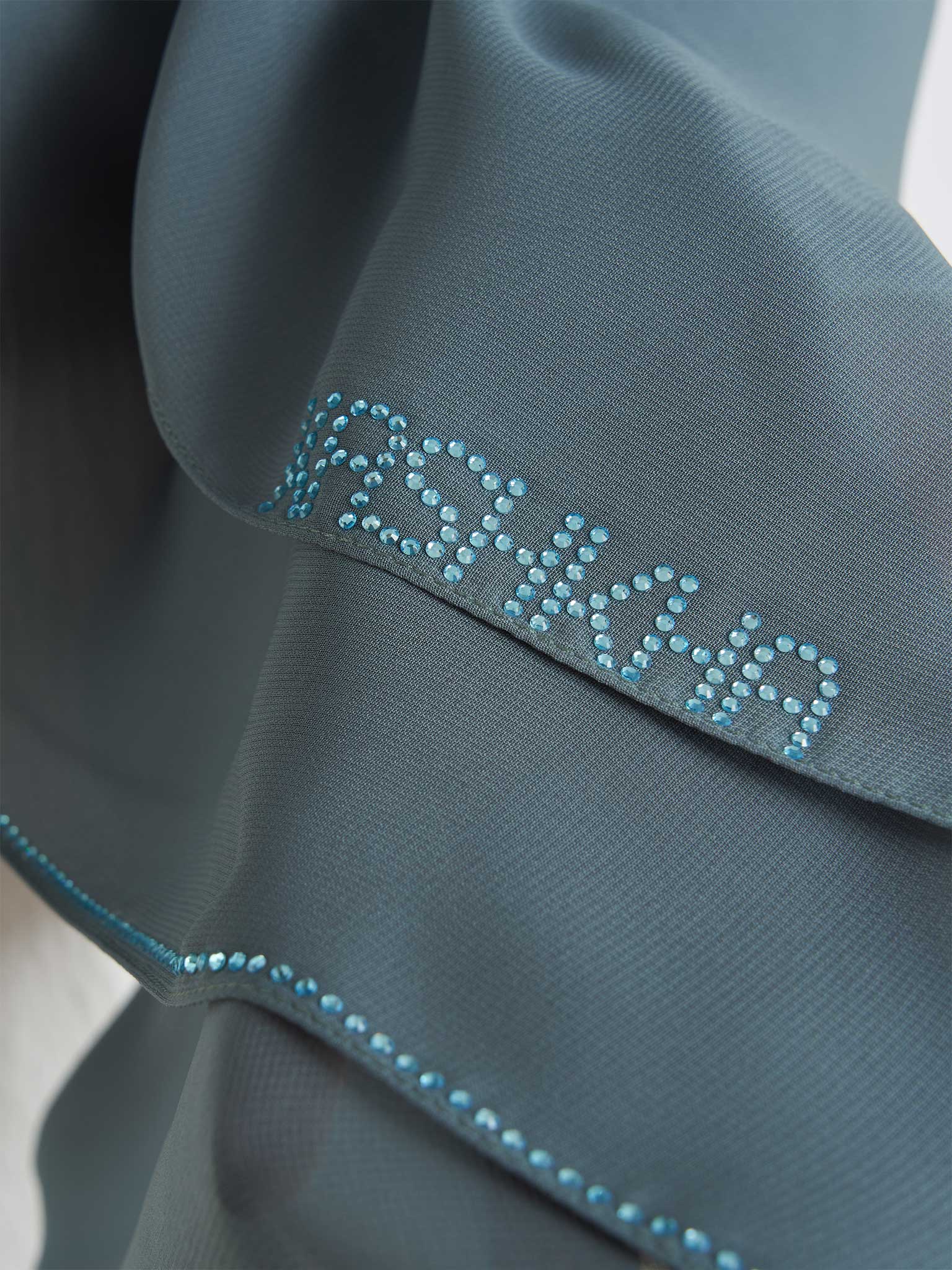 Soft Chiffon Scarf with Stone Line Border (KP11351L) - Image 6