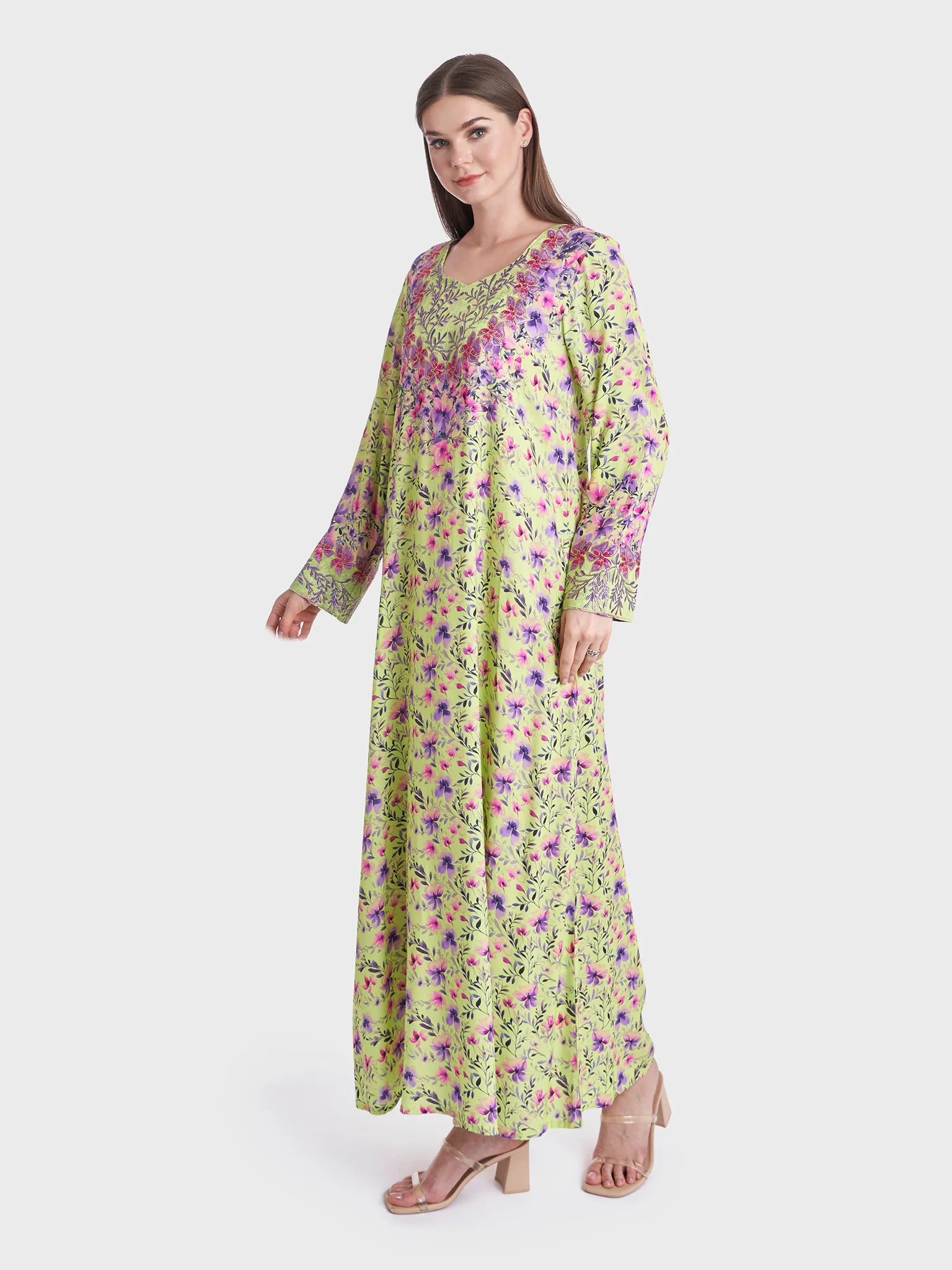 Floral Print Mukhawar Jalabiya (VG2759) - Image 3