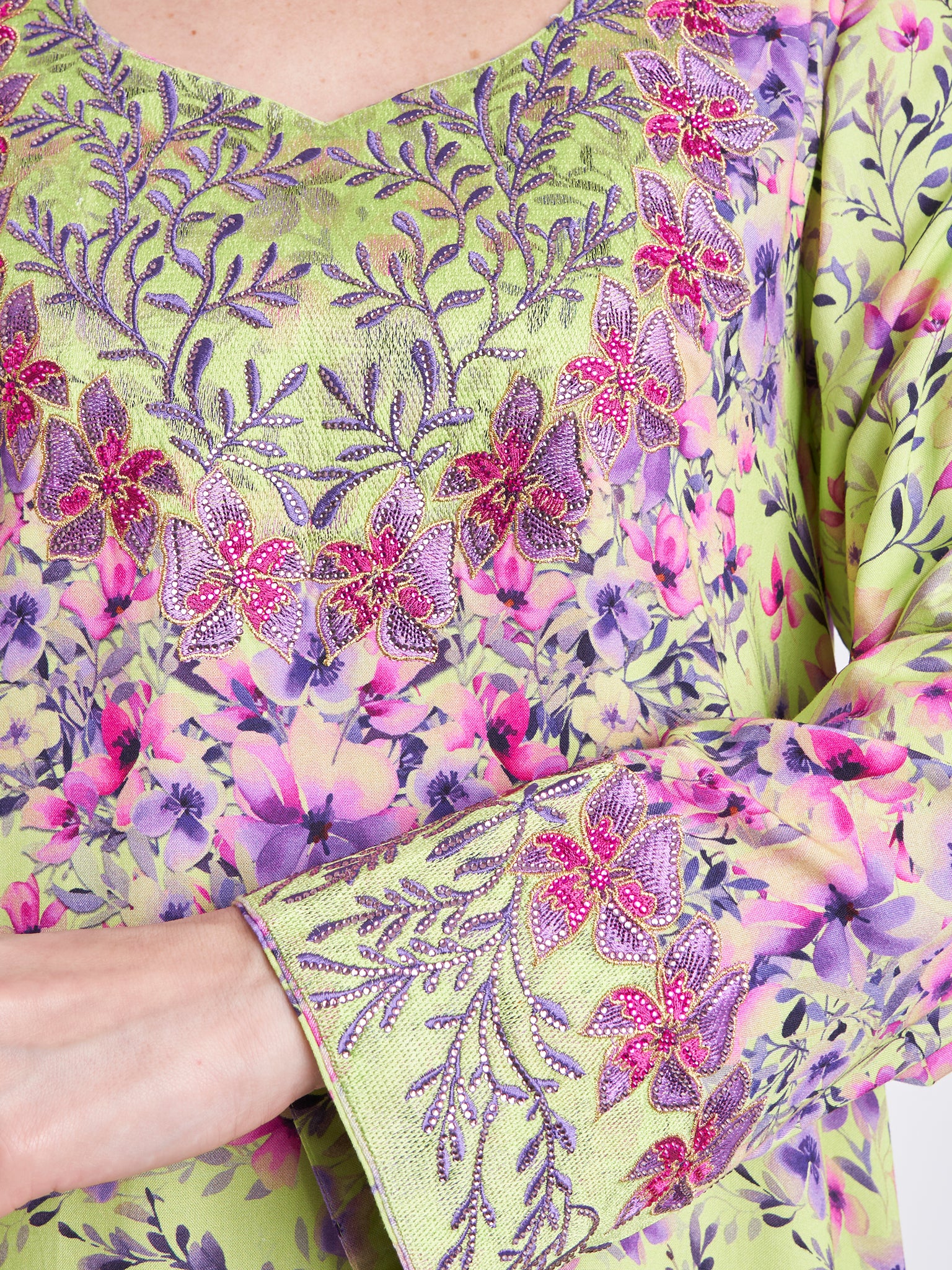 Floral Print Mukhawar Jalabiya (VG2759) - Image 5