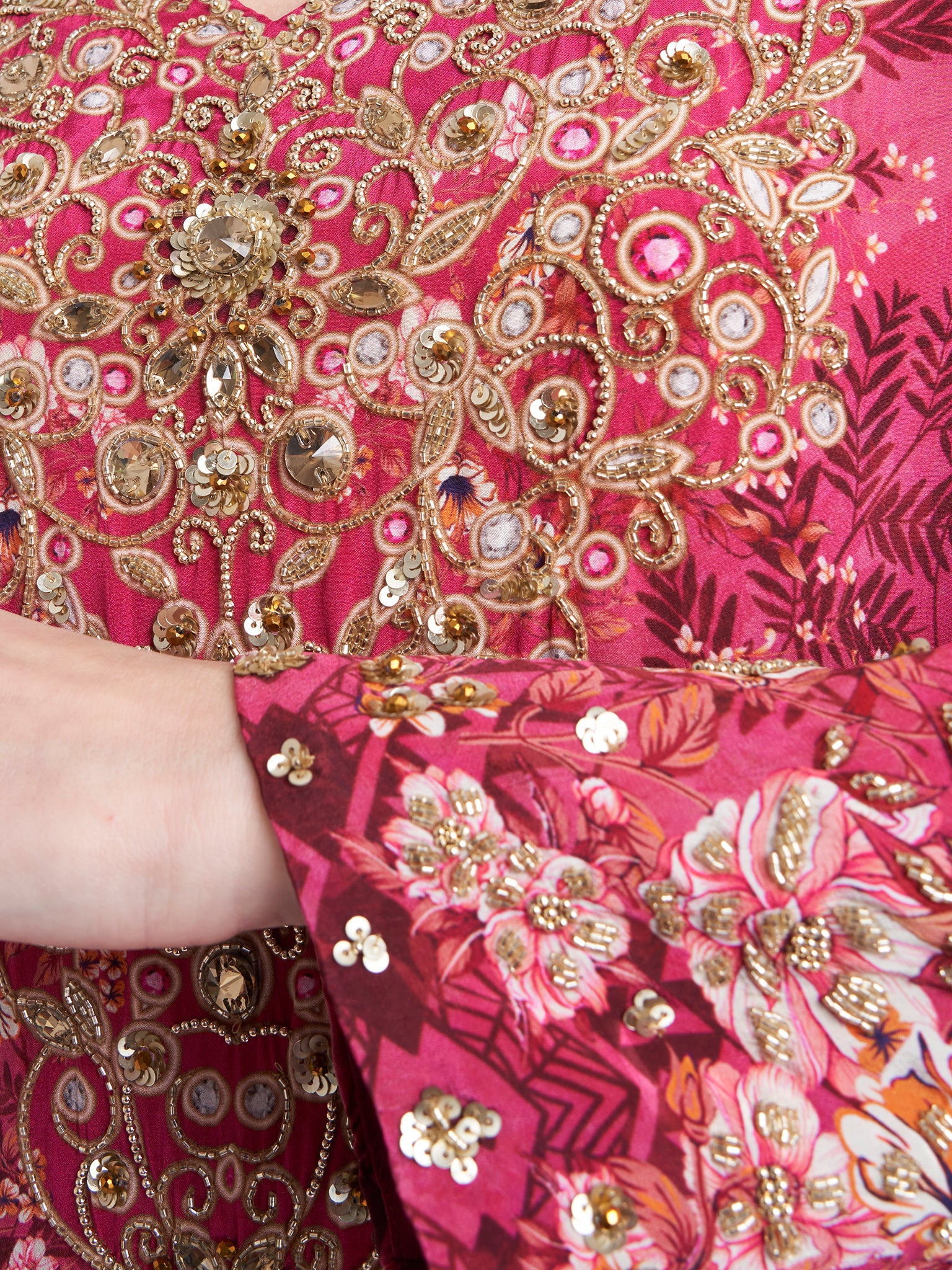 Floral Print Crepe Jalabiya (VDM746) - Image 5