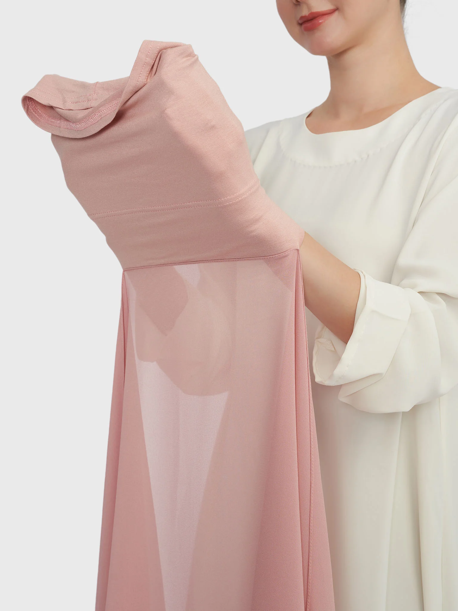 Chiffon Ready to Wear Hijab with Attached Tabular Turban (HYM105) - Image 11