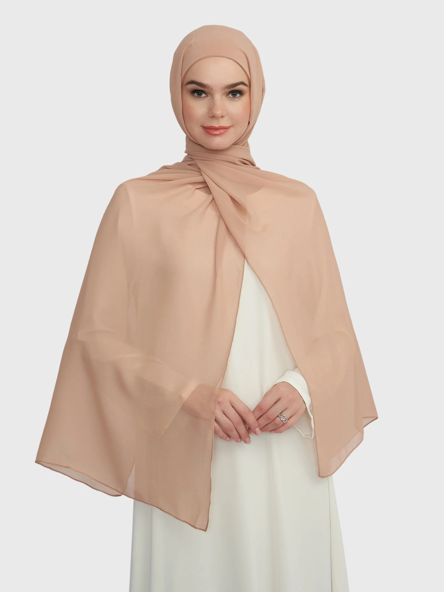 Chiffon Ready to Wear Hijab with Attached Tabular Turban (HYM105) - Image 14