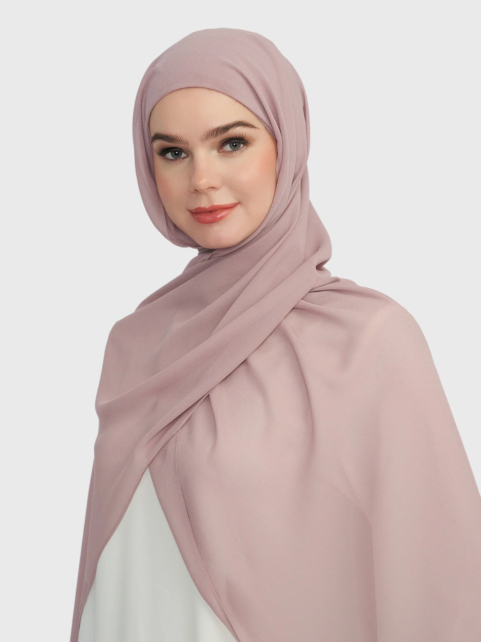 Chiffon Ready to Wear Hijab with Attached Tabular Turban (HYM105) - Image 17