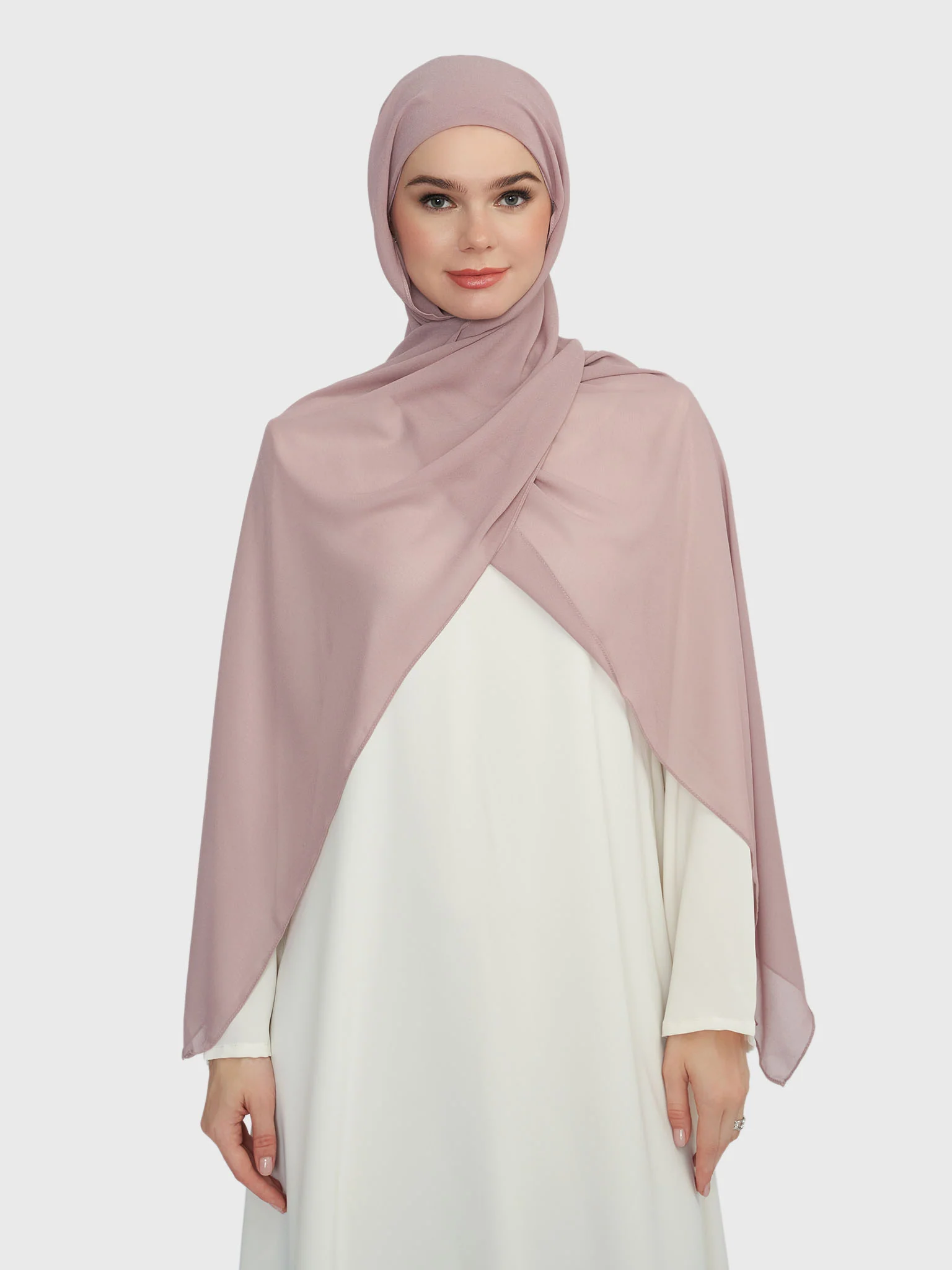 Chiffon Ready to Wear Hijab with Attached Tabular Turban (HYM105) - Image 18