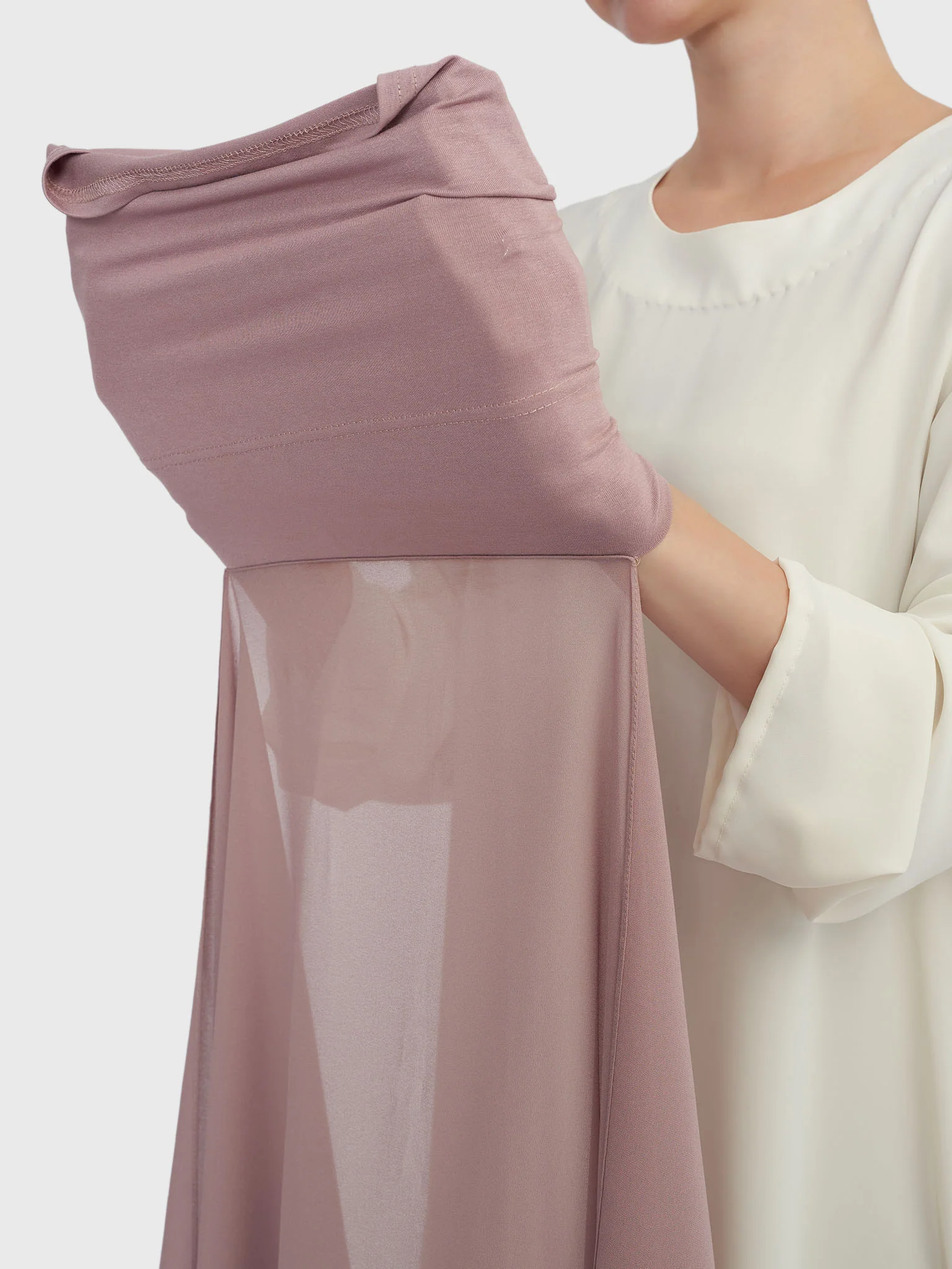 Chiffon Ready to Wear Hijab with Attached Tabular Turban (HYM105) - Image 19