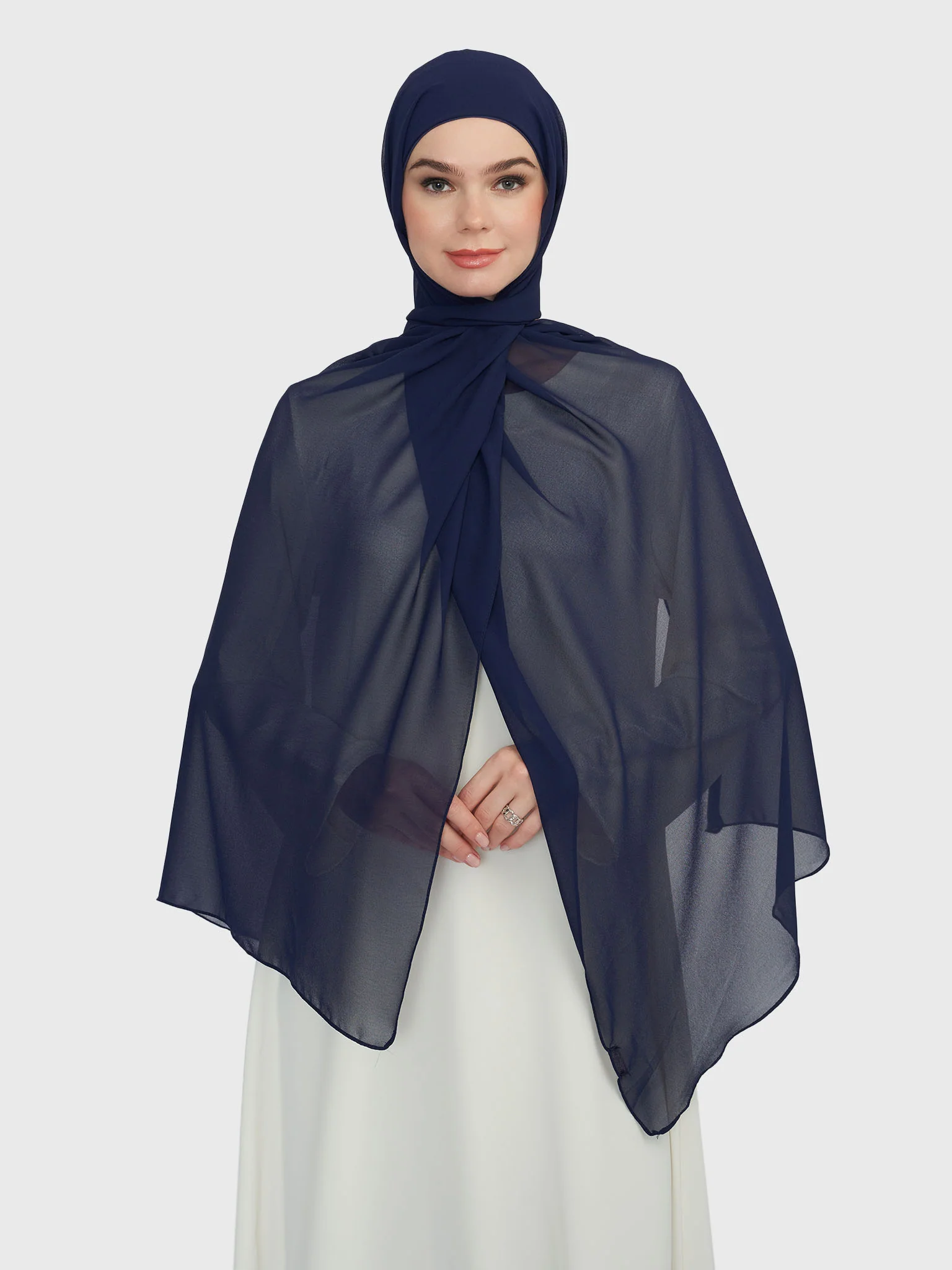 Chiffon Ready to Wear Hijab with Attached Tabular Turban (HYM105) - Image 22