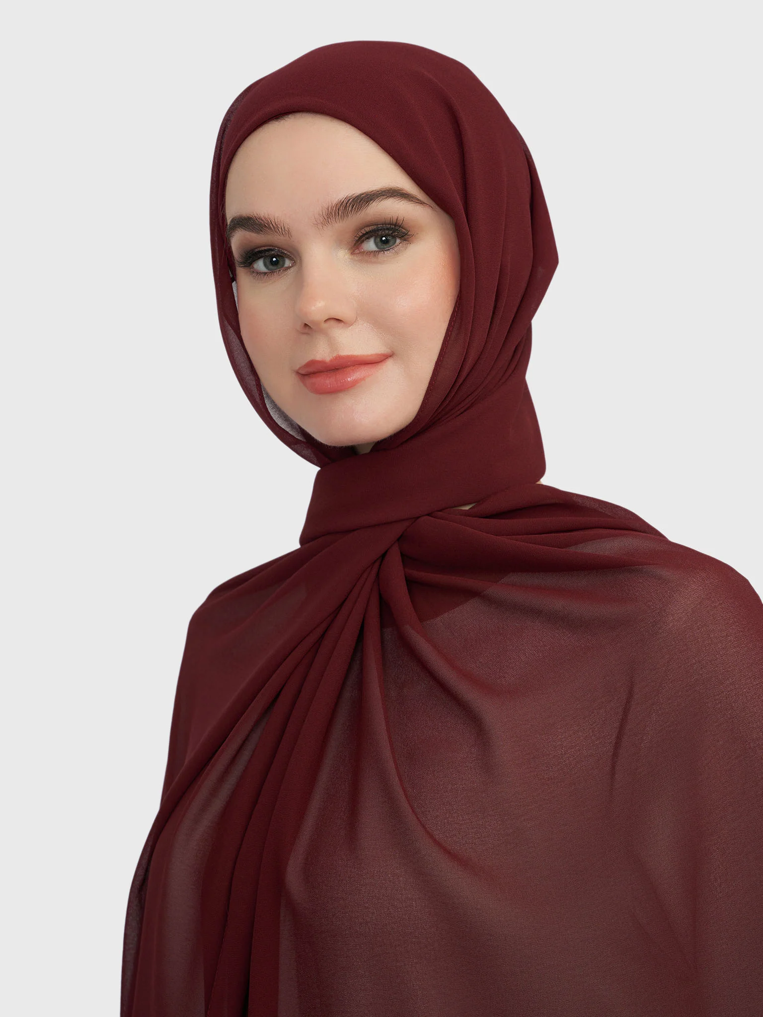 Chiffon Ready to Wear Hijab with Attached Tabular Turban (HYM105) - Image 25