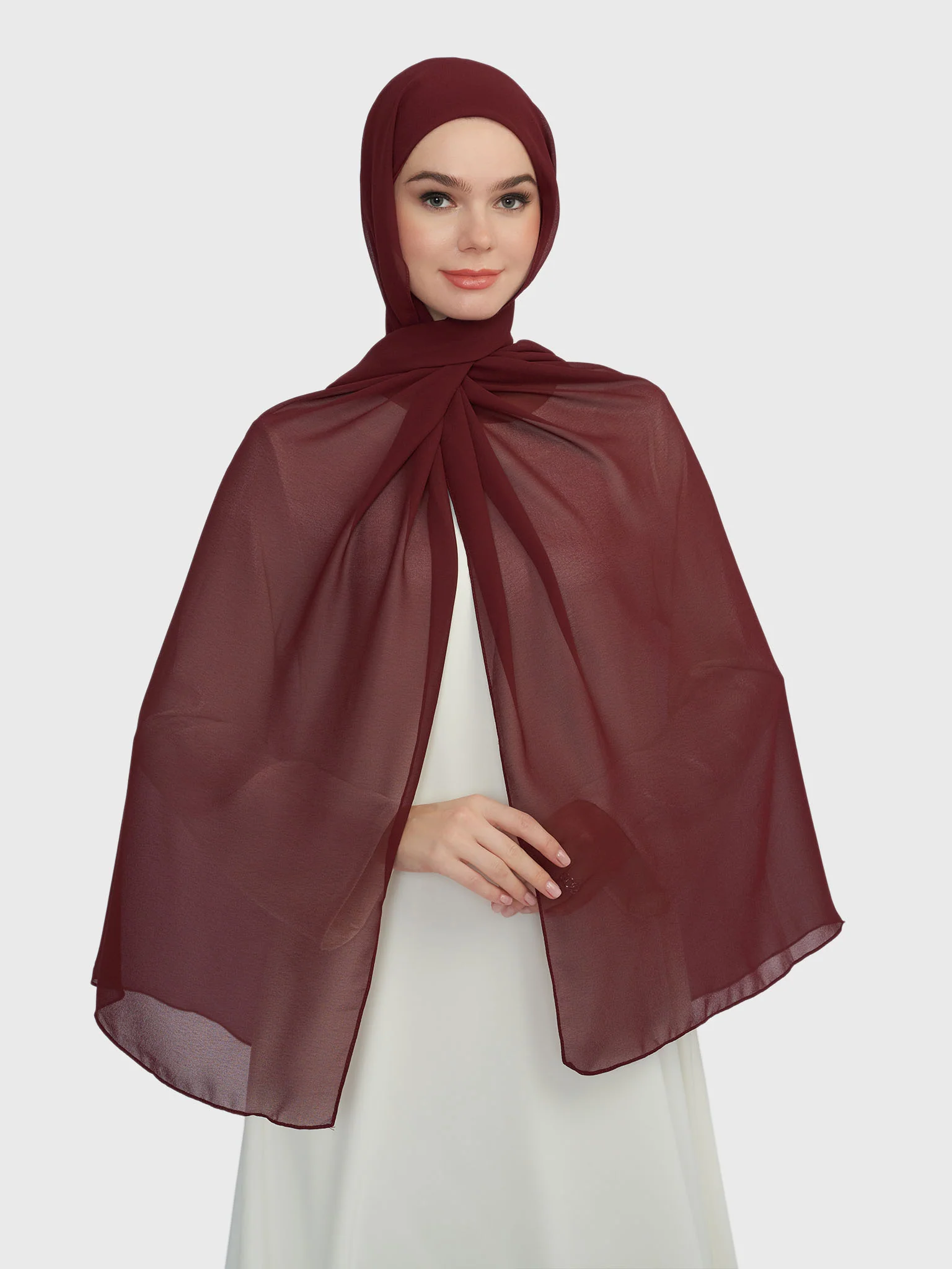 Chiffon Ready to Wear Hijab with Attached Tabular Turban (HYM105) - Image 26