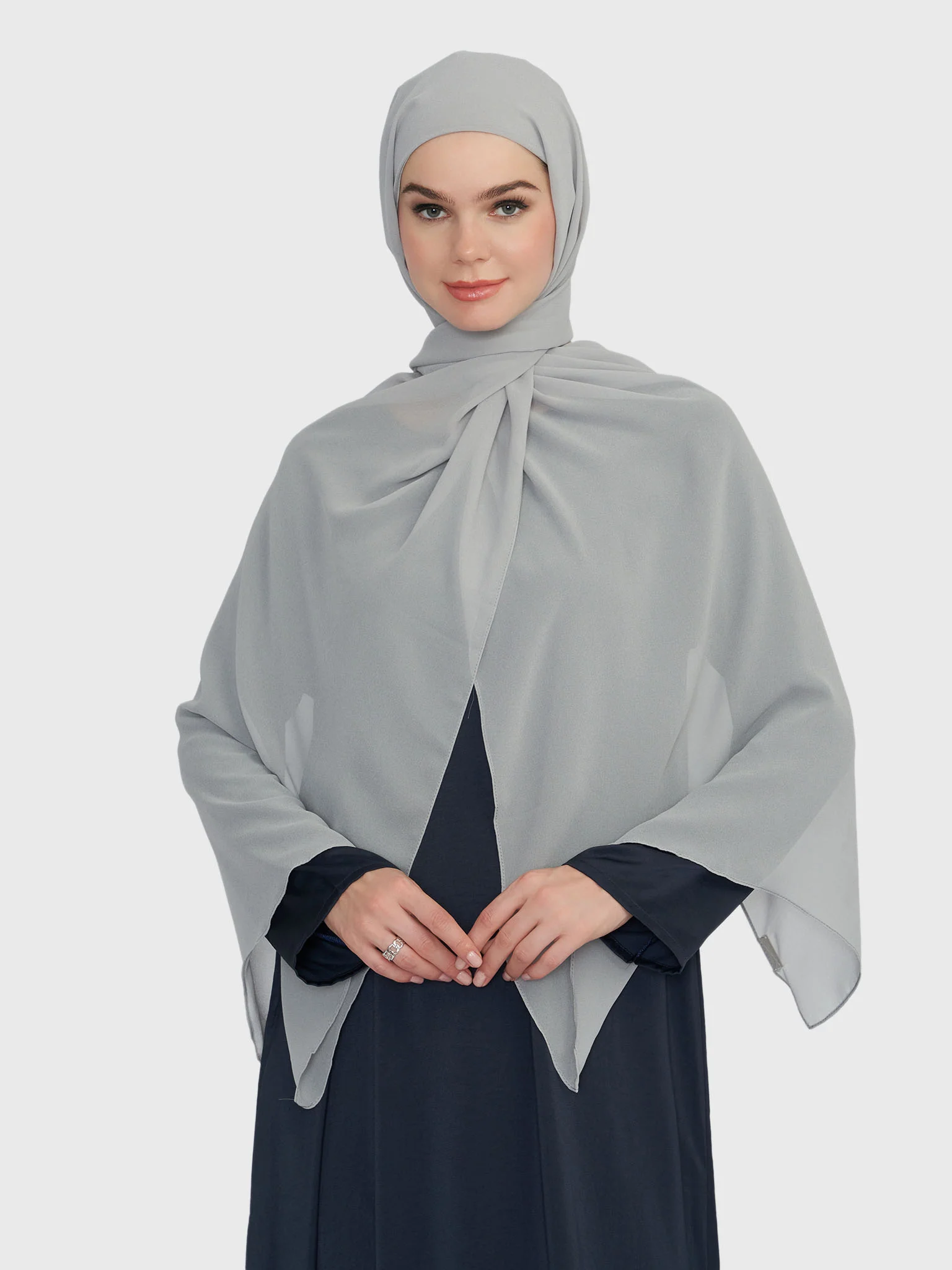 Chiffon Ready to Wear Hijab with Attached Tabular Turban (HYM105) - Image 29