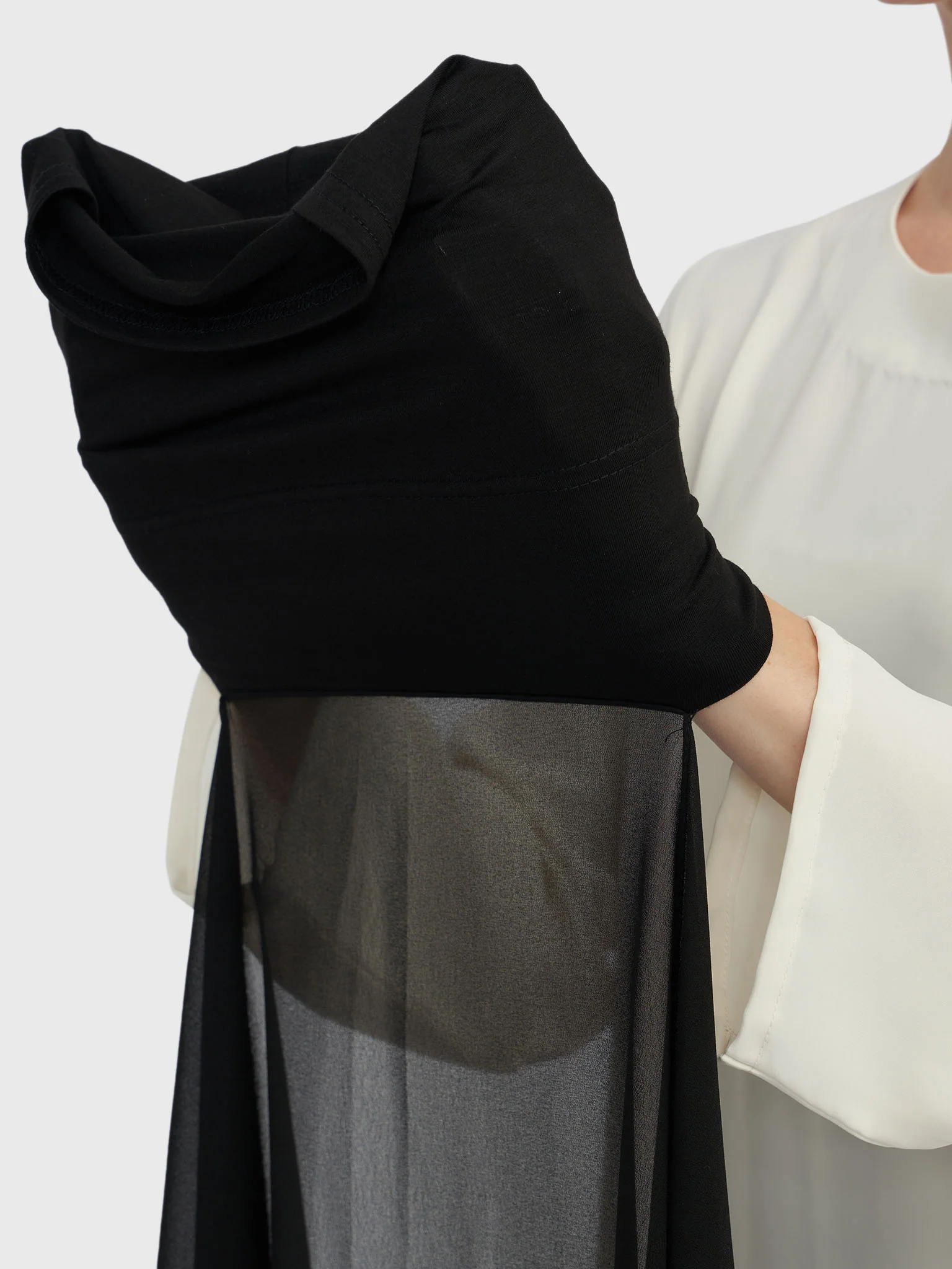 Chiffon Ready to Wear Hijab with Attached Tabular Turban (HYM105) - Image 3