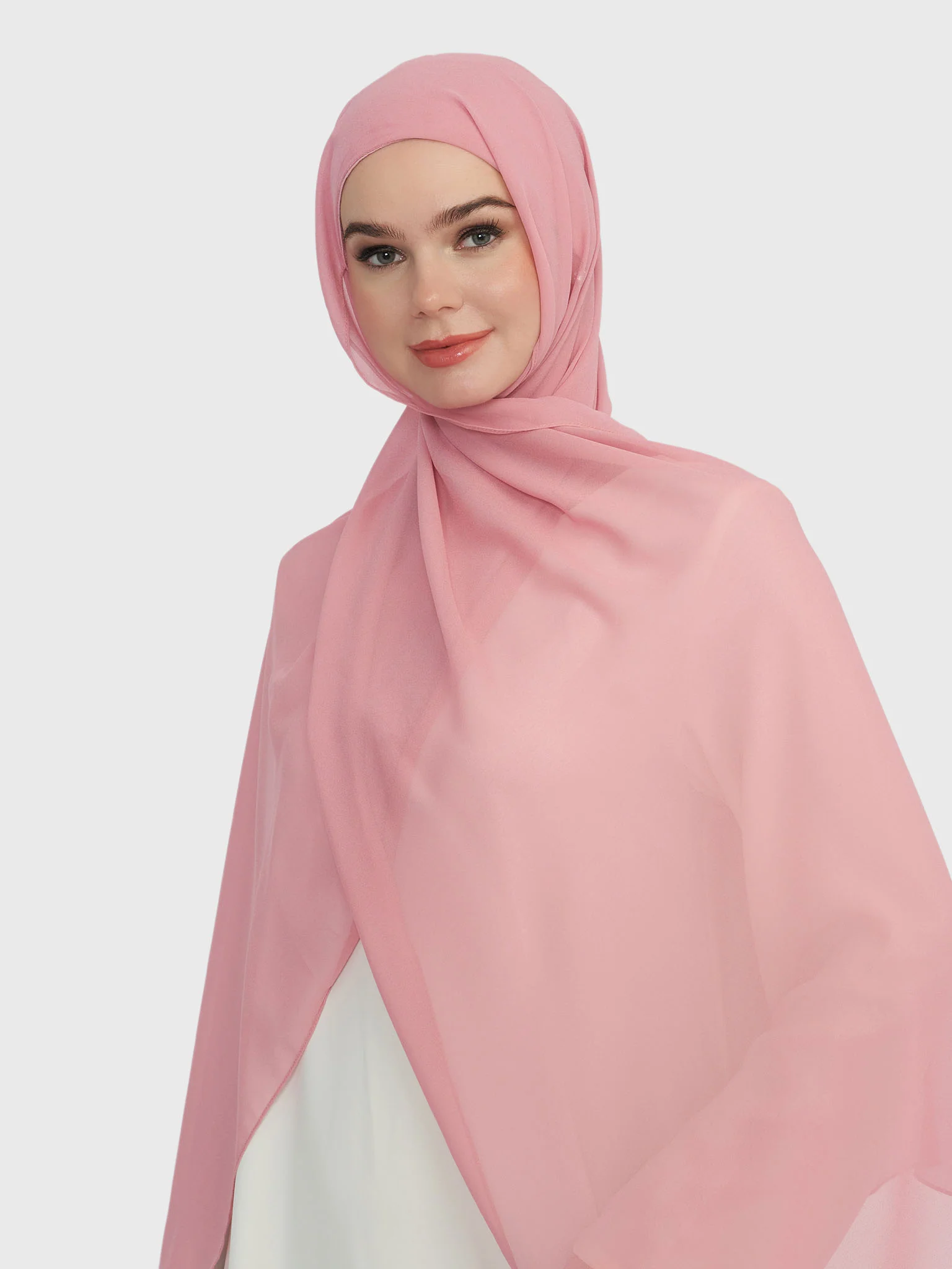 Chiffon Ready to Wear Hijab with Attached Tabular Turban (HYM105) - Image 36