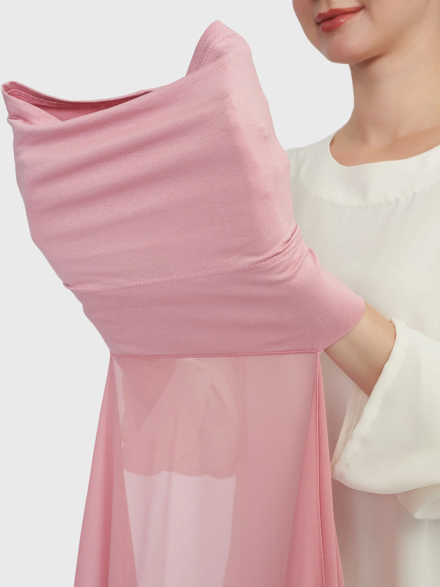 Chiffon Ready to Wear Hijab with Attached Tabular Turban (HYM105) - Image 37