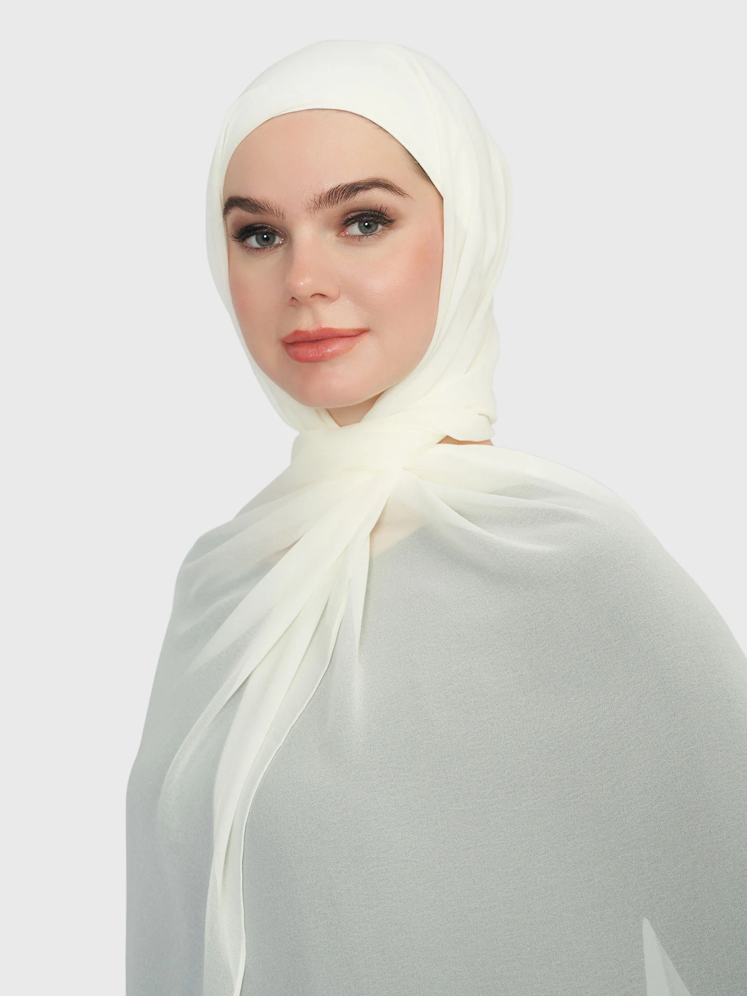 Chiffon Ready to Wear Hijab with Attached Tabular Turban (HYM105) - Image 43