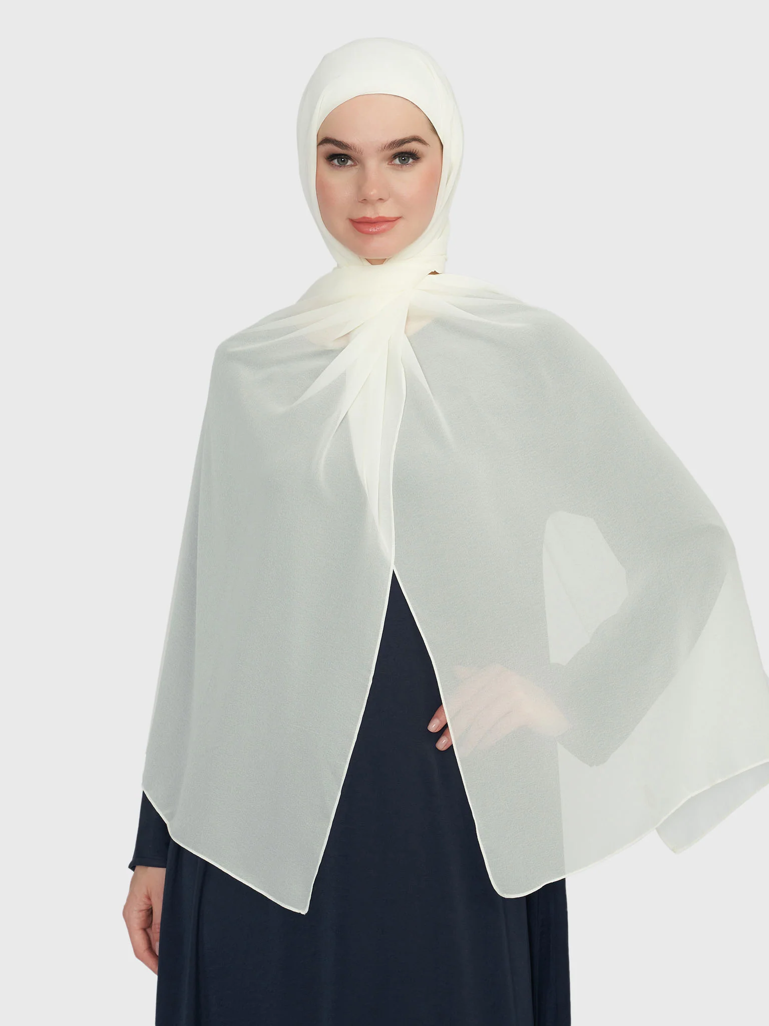 Chiffon Ready to Wear Hijab with Attached Tabular Turban (HYM105) - Image 44