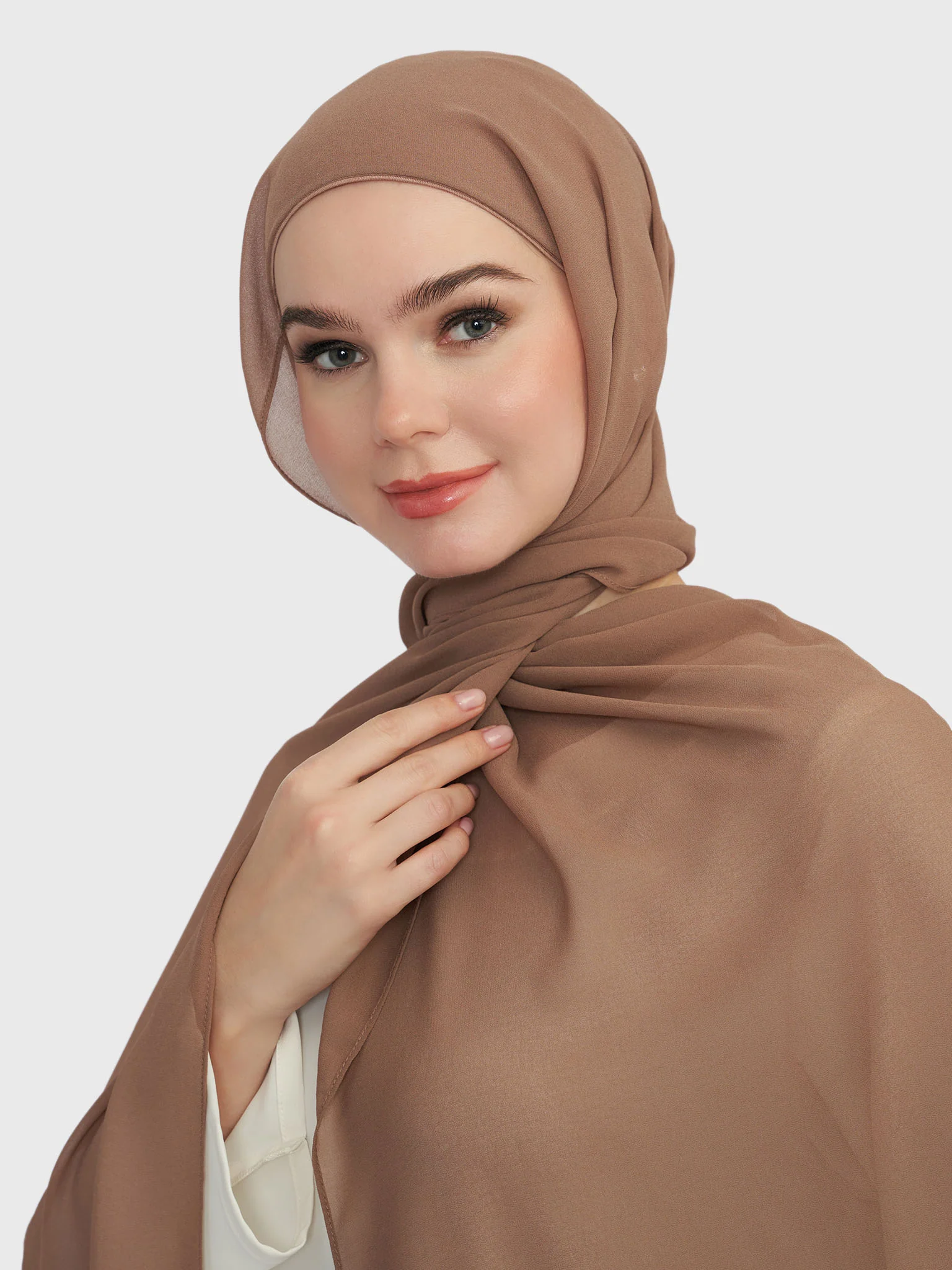 Chiffon Ready to Wear Hijab with Attached Tabular Turban (HYM105) - Image 46