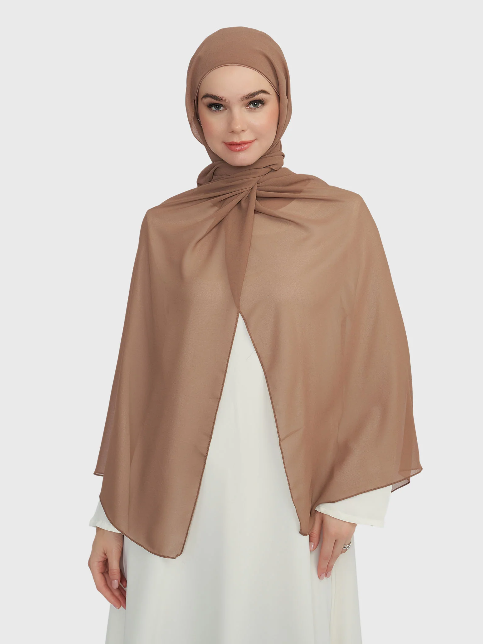 Chiffon Ready to Wear Hijab with Attached Tabular Turban (HYM105) - Image 47
