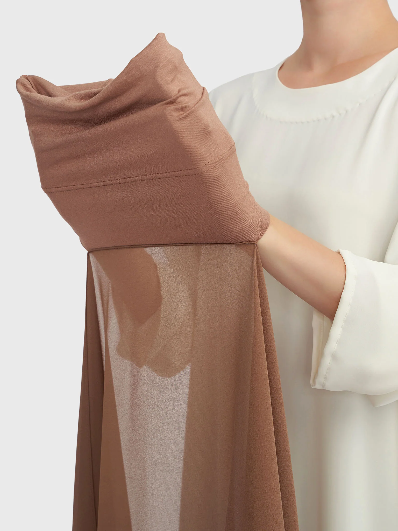 Chiffon Ready to Wear Hijab with Attached Tabular Turban (HYM105) - Image 48