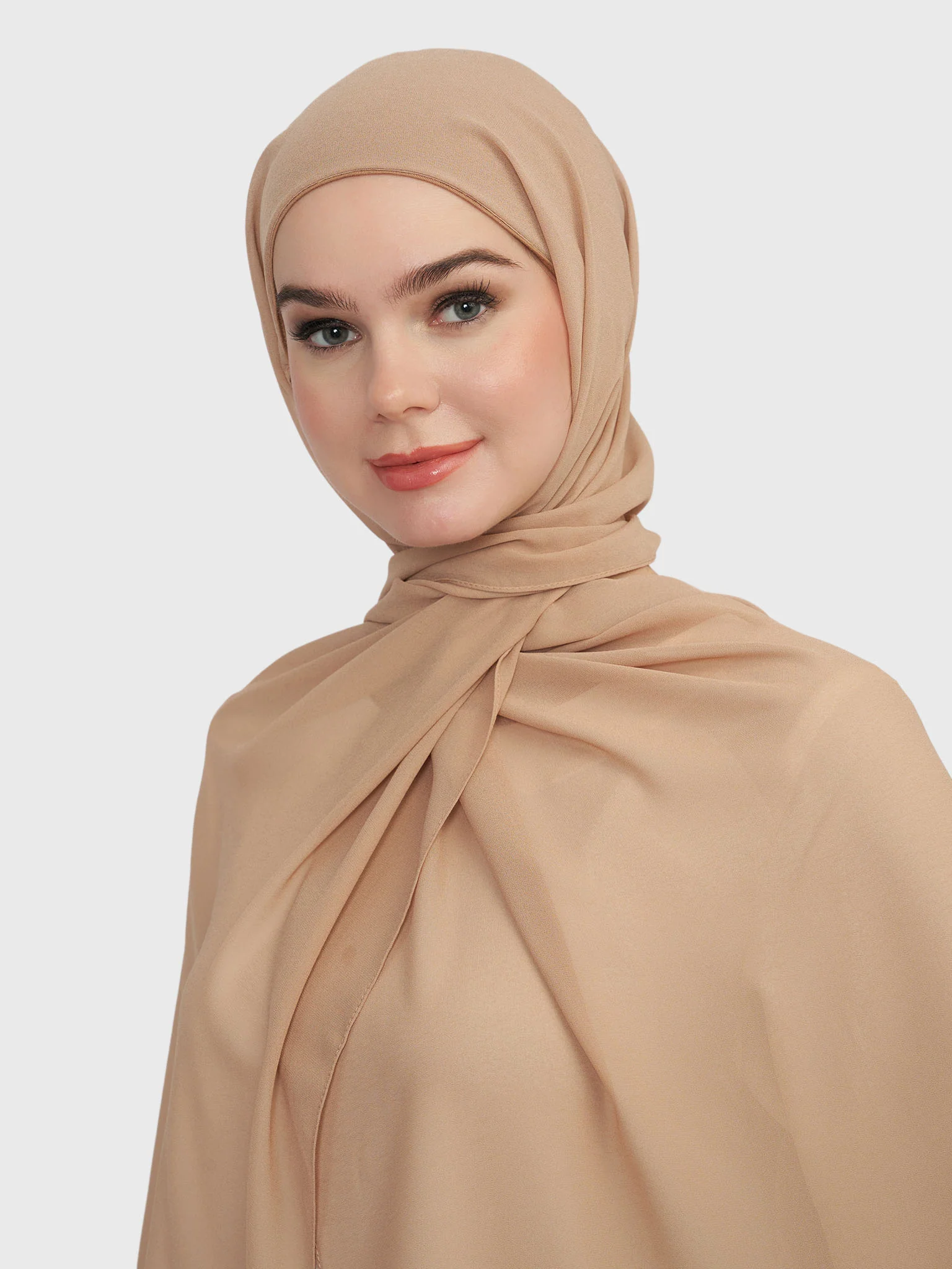 Chiffon Ready to Wear Hijab with Attached Tabular Turban (HYM105) - Image 50
