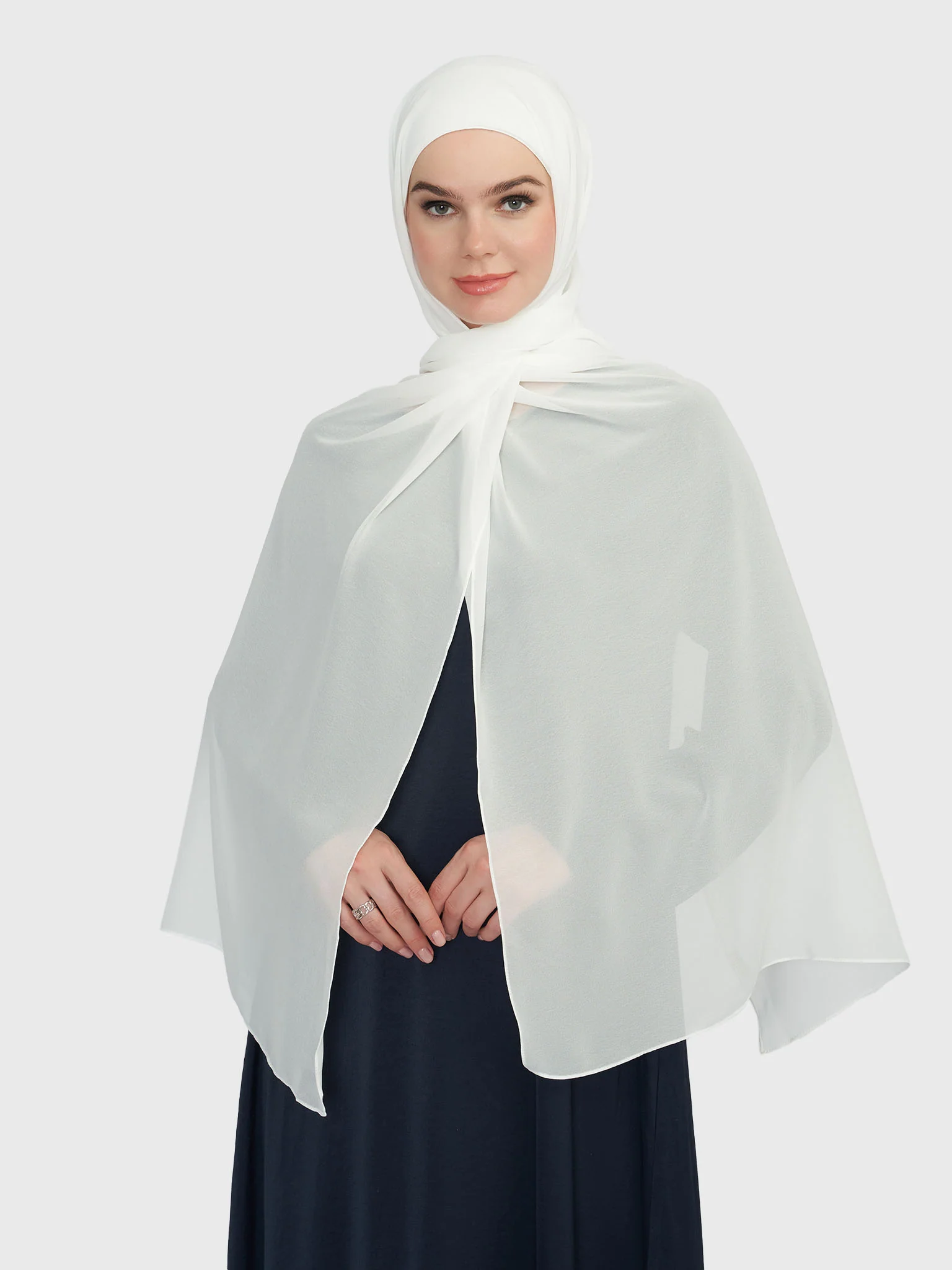 Chiffon Ready to Wear Hijab with Attached Tabular Turban (HYM105) - Image 6