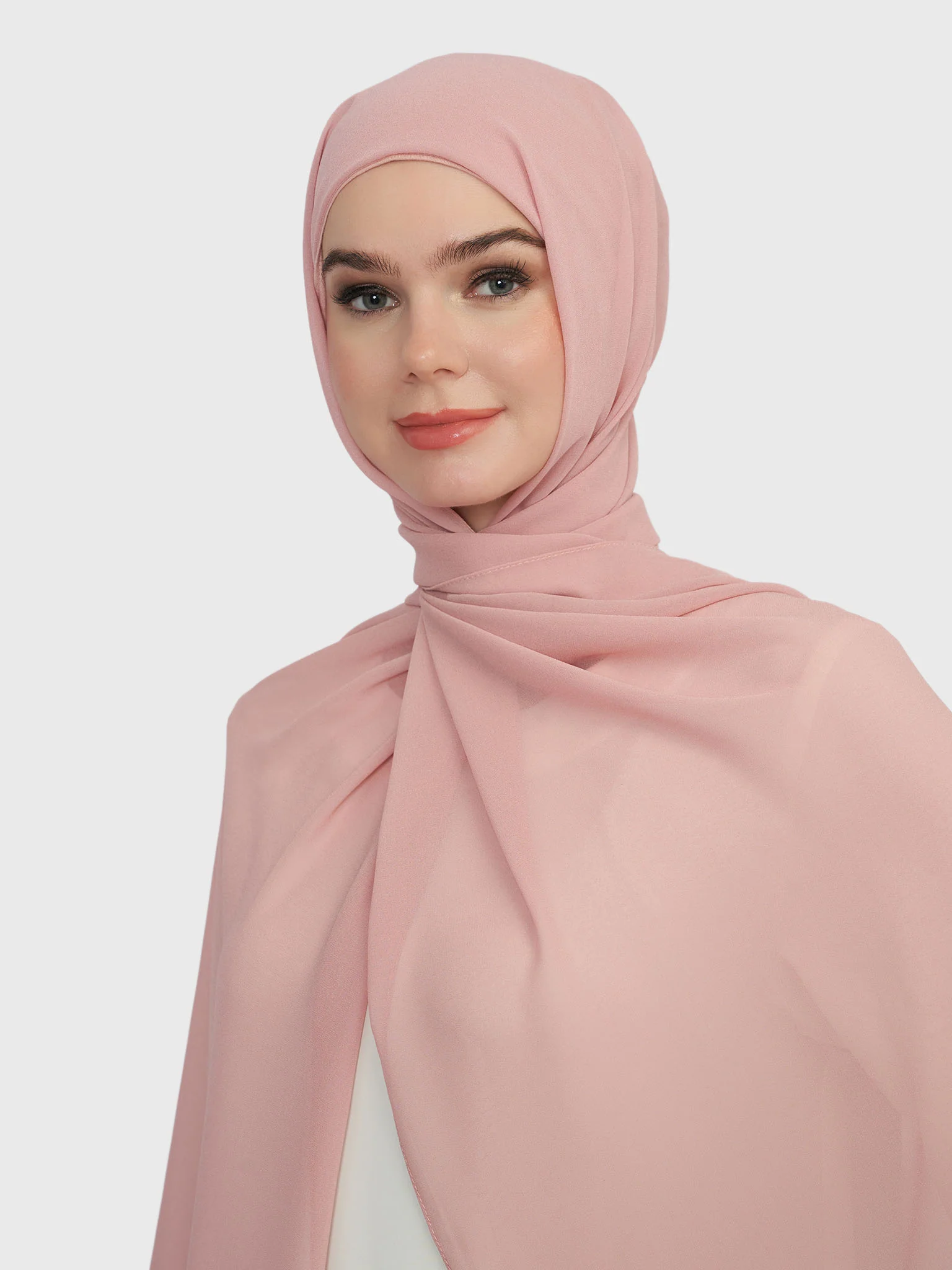 Chiffon Ready to Wear Hijab with Attached Tabular Turban (HYM105) - Image 9