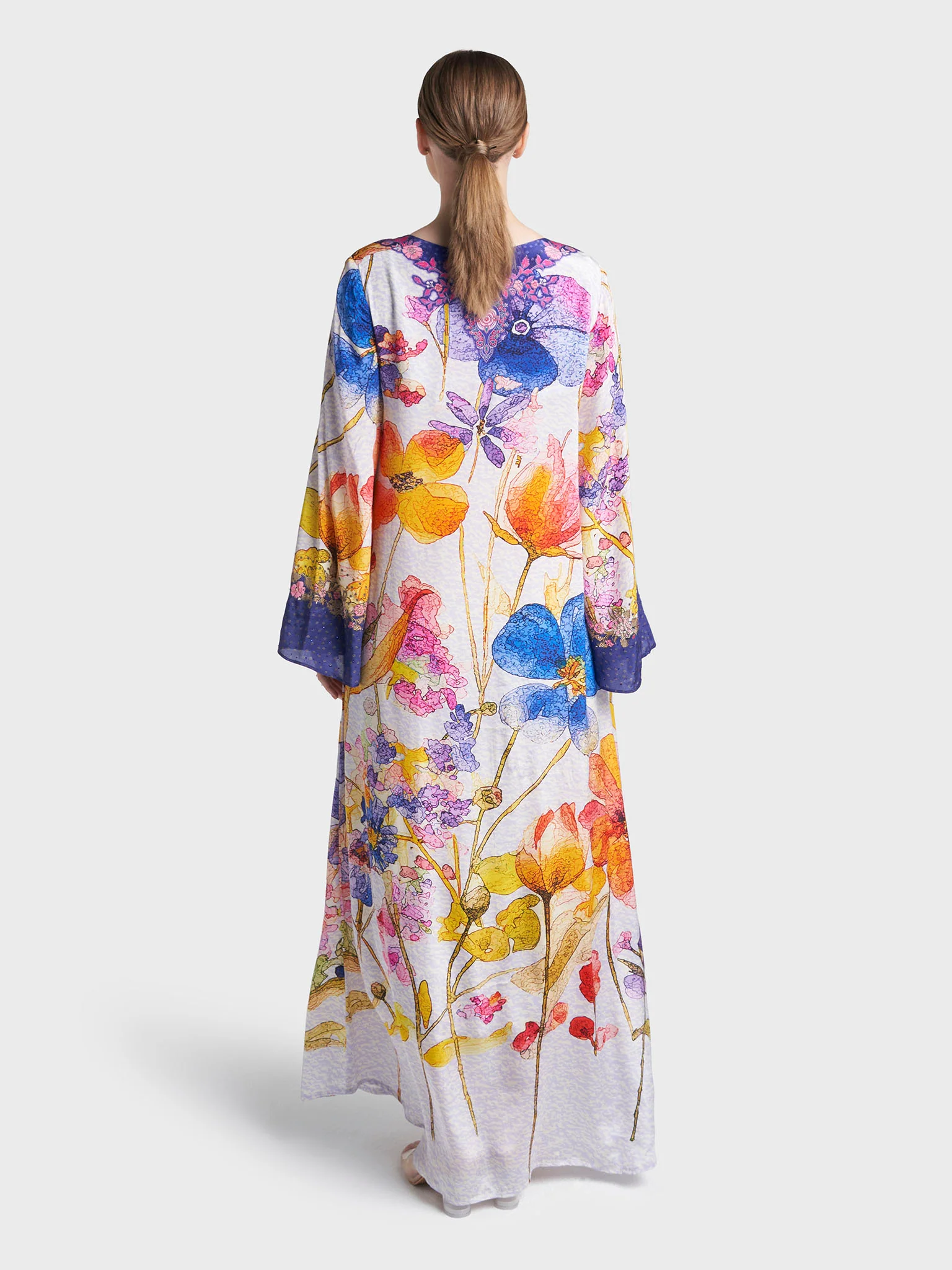 Multi Colour Stone Work Viscose Crepe Floral Printed Jalabiya (VDC141) - Image 4