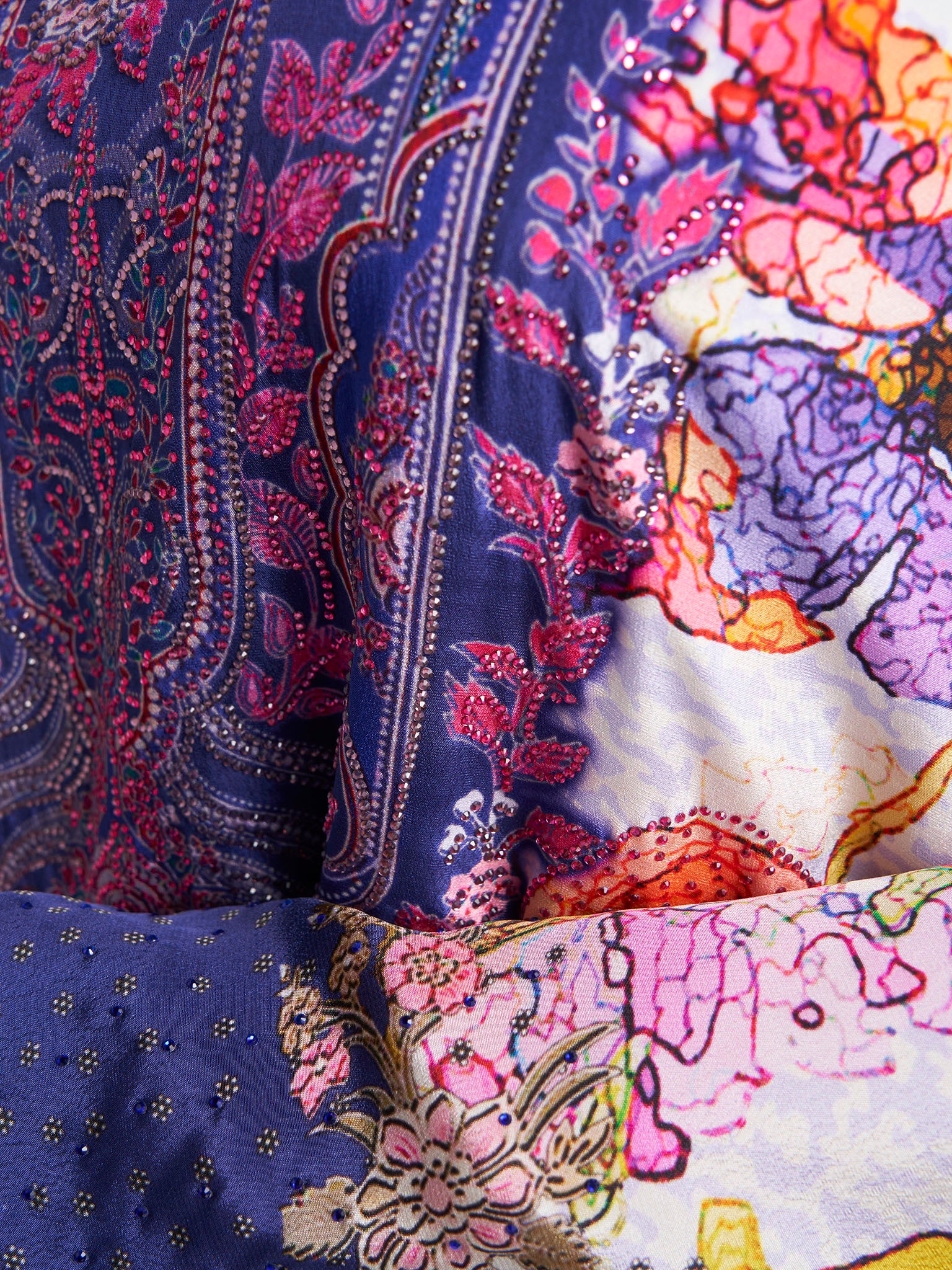 Multi Colour Stone Work Viscose Crepe Floral Printed Jalabiya (VDC141) - Image 5