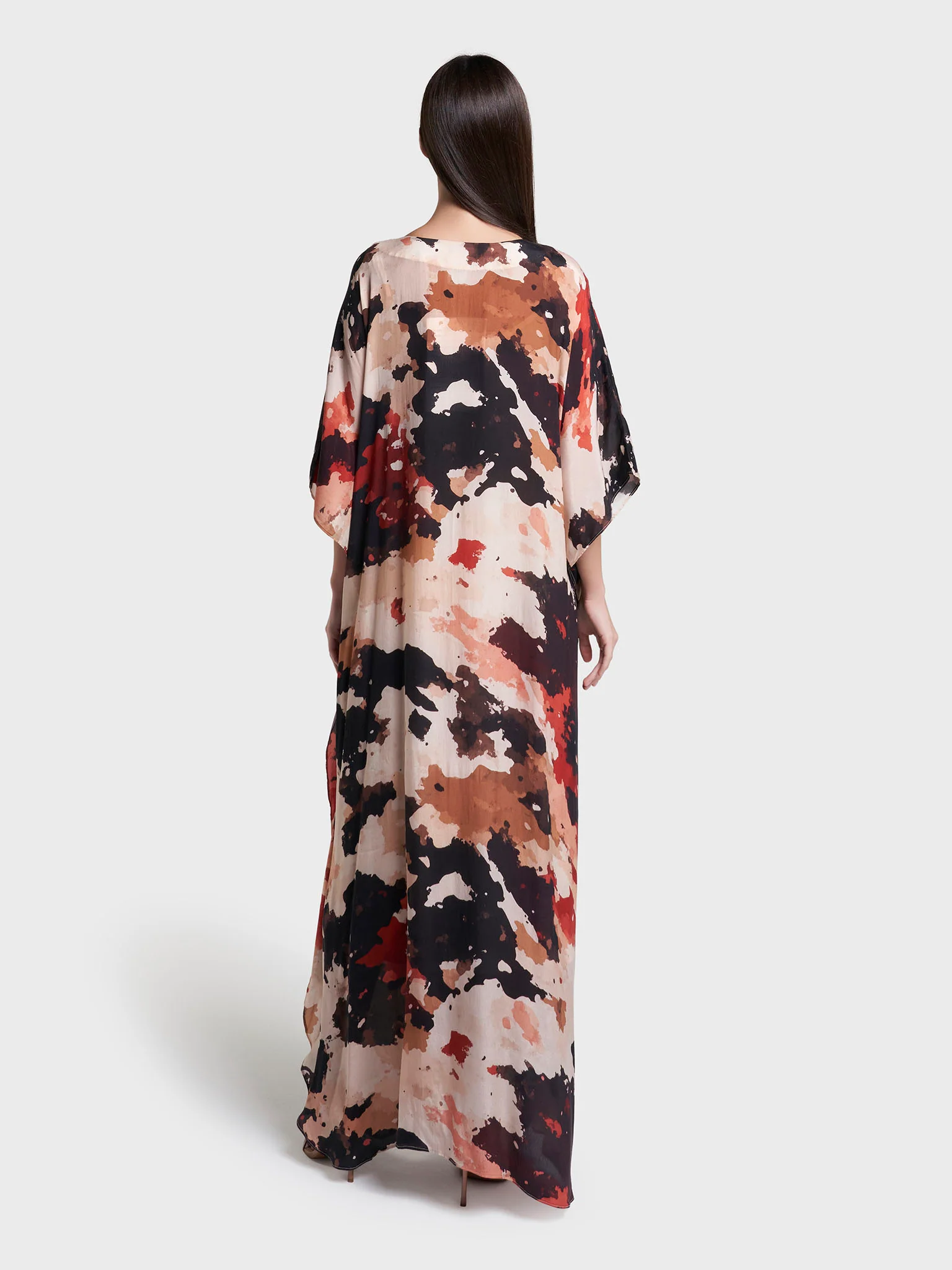 Animal Print Viscose Crepe Hand Work Butterfly Mukhawar Jalabiya (VW471) - Image 5