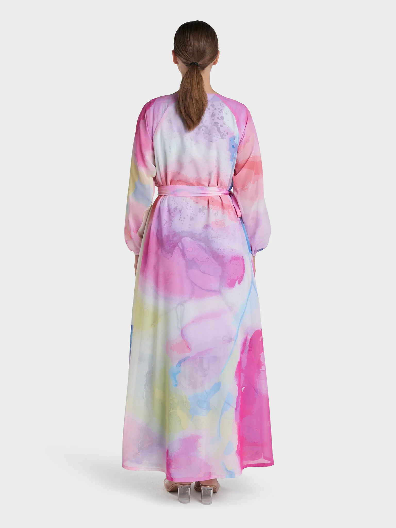 Multi Colour Hand Work Georgette Floral Printed Dress (VDX26) - Image 5