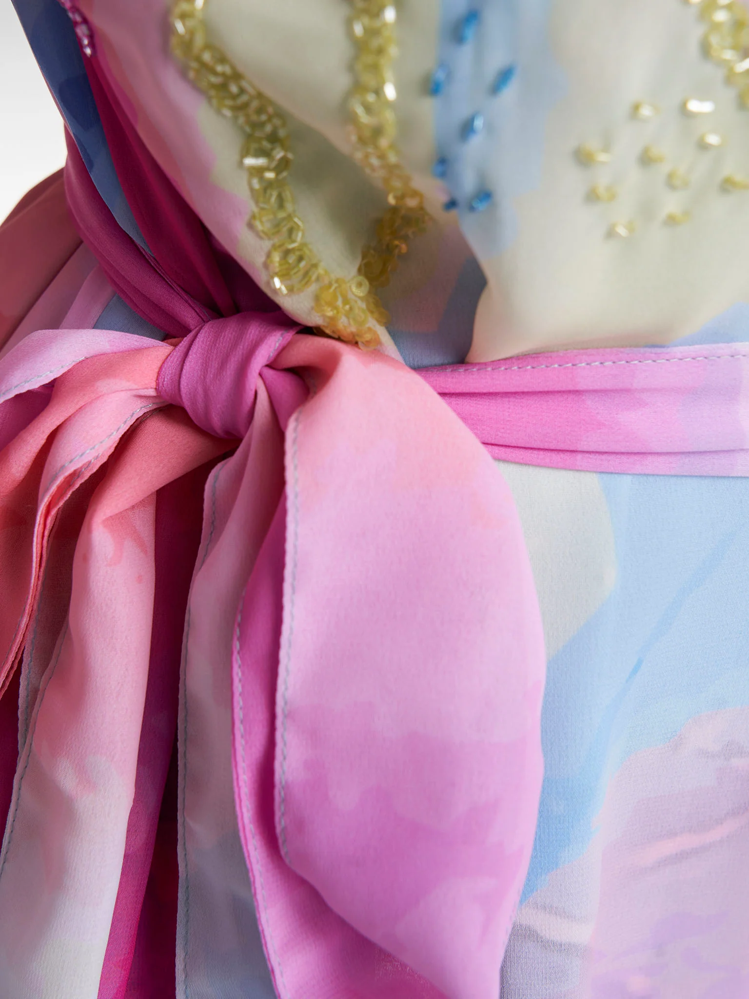 Multi Colour Hand Work Georgette Floral Printed Dress (VDX26) - Image 7