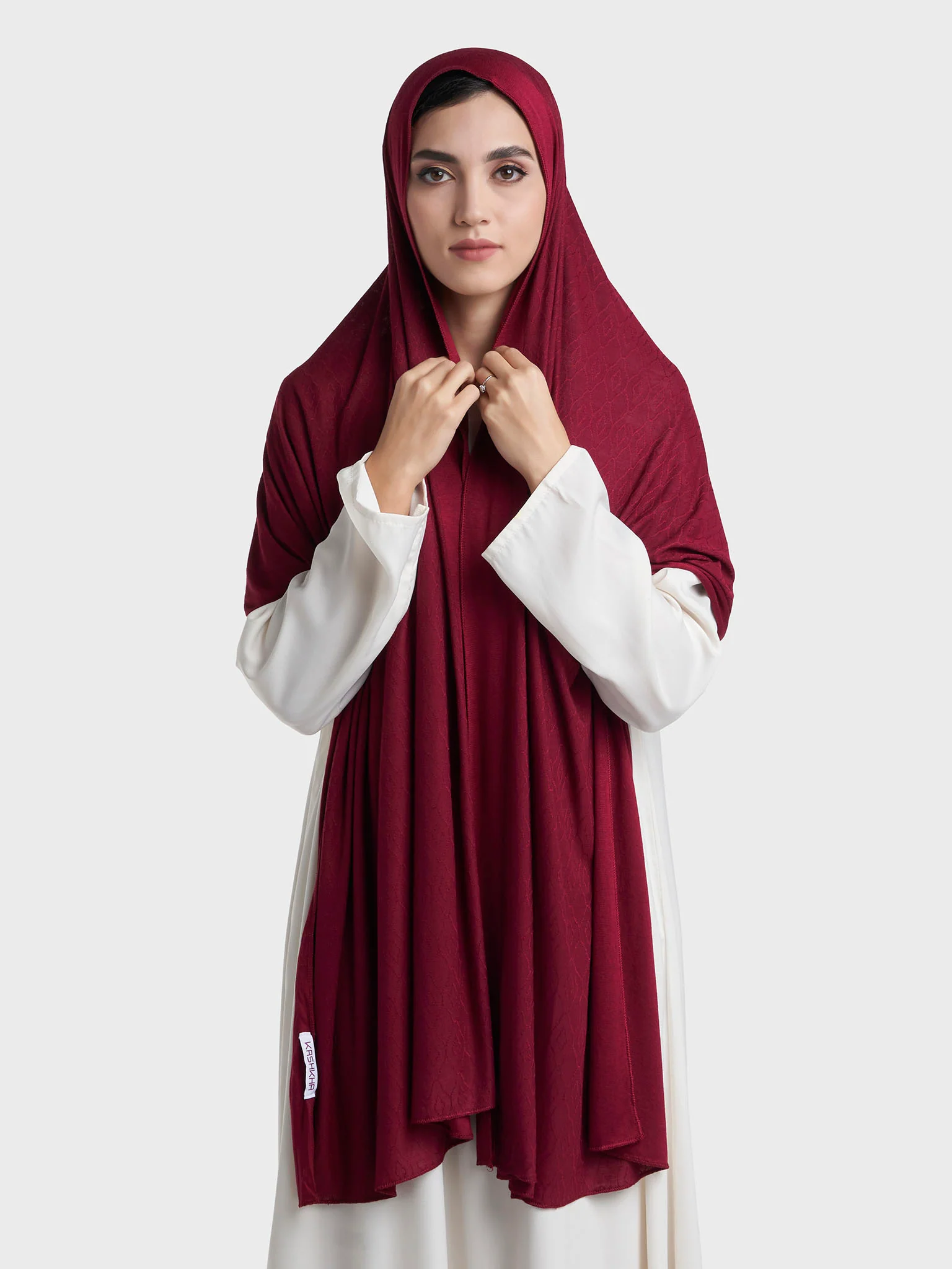 Moroccan Tile Jacquard Self Print Jersey Hijab (SRKP21800) - Image 11