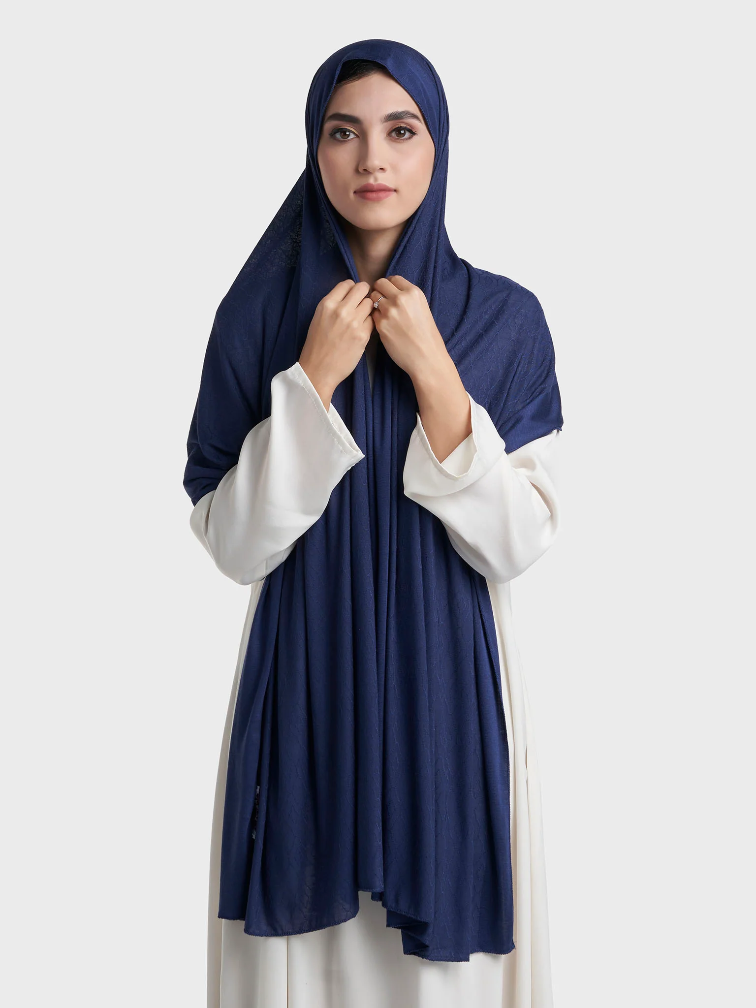 Moroccan Tile Jacquard Self Print Jersey Hijab (SRKP21800) - Image 13