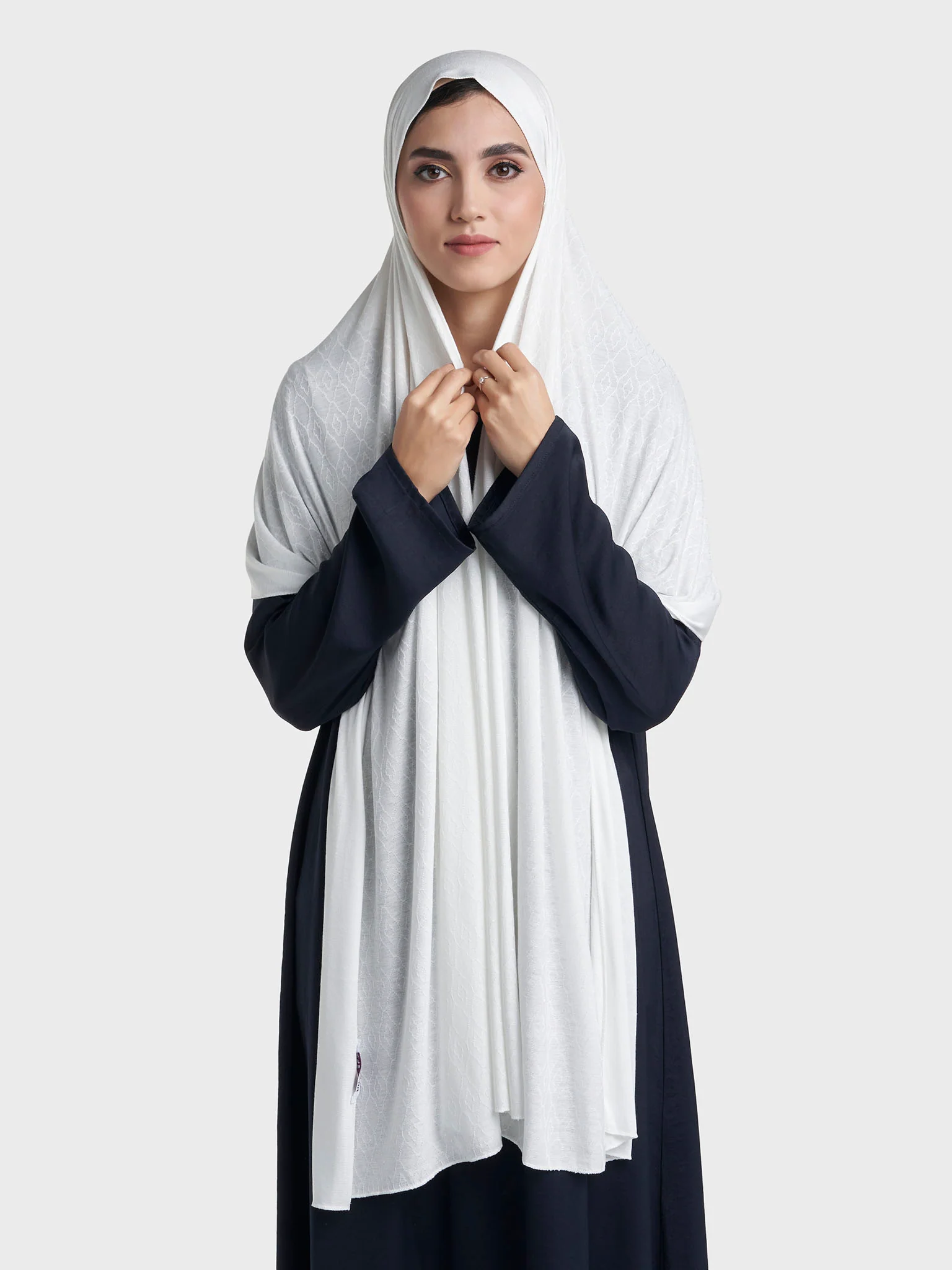 Moroccan Tile Jacquard Self Print Jersey Hijab (SRKP21800) - Image 15