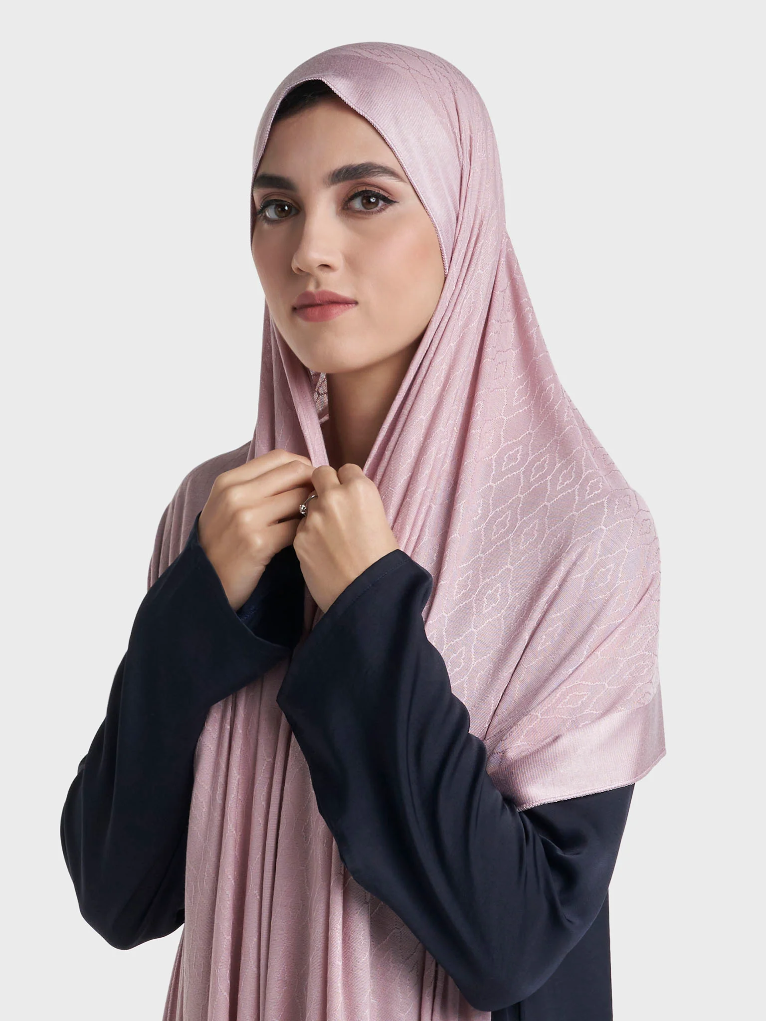 Moroccan Tile Jacquard Self Print Jersey Hijab (SRKP21800) - Image 9