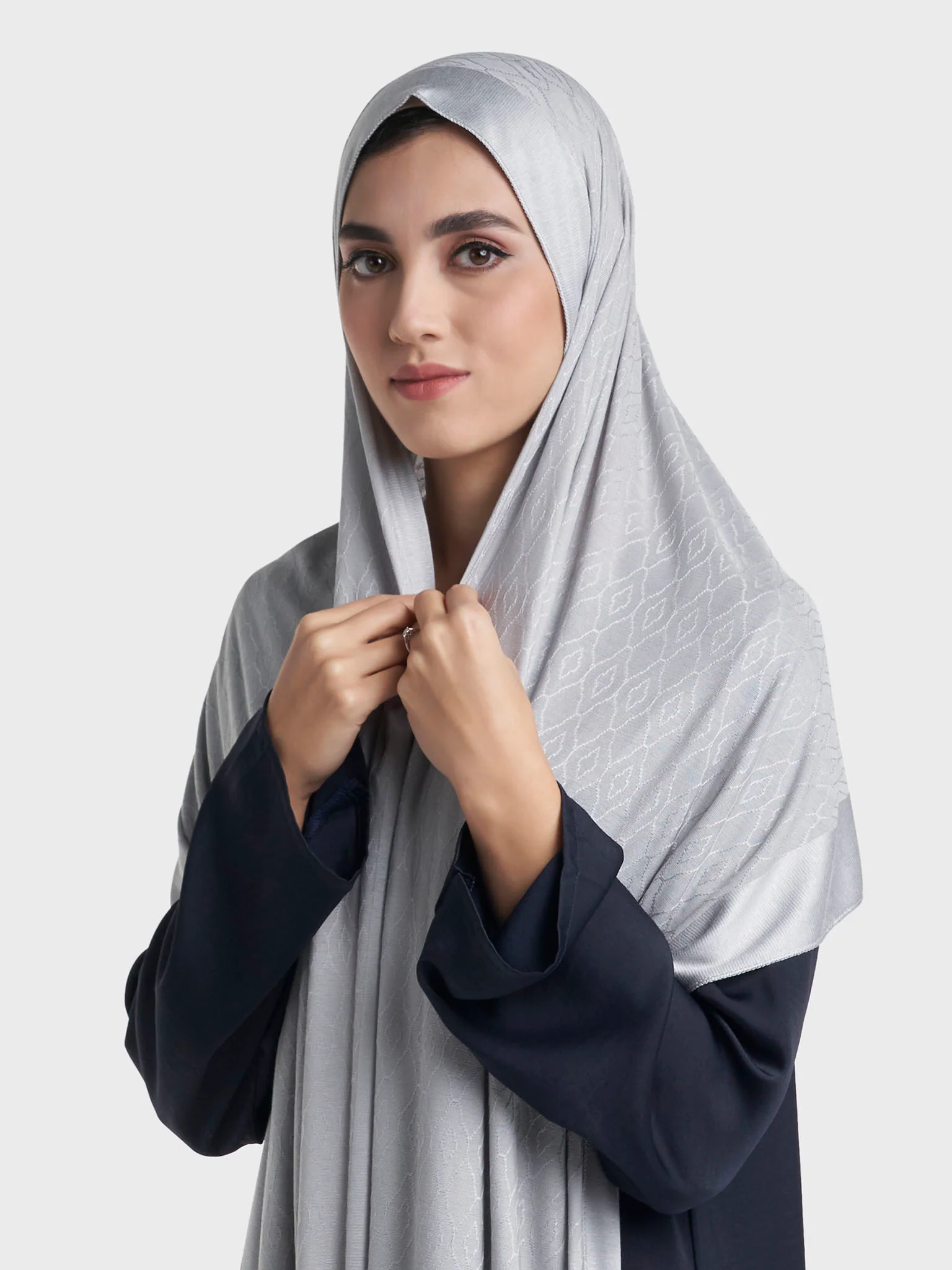 Floral Jacquard Self Print Jersey Hijab (SRKP22127L) - Image 10