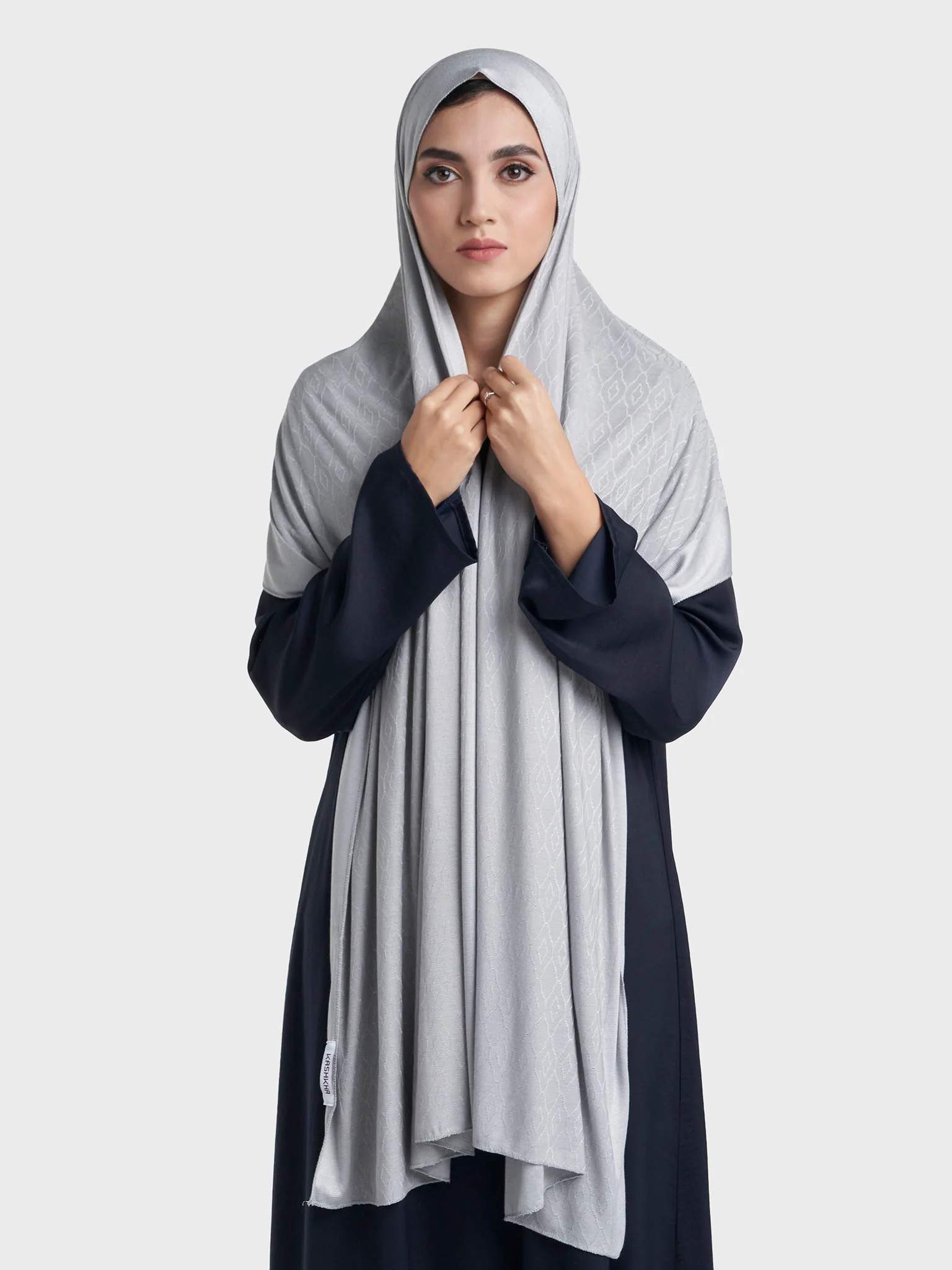 Floral Jacquard Self Print Jersey Hijab (SRKP22127L) - Image 21