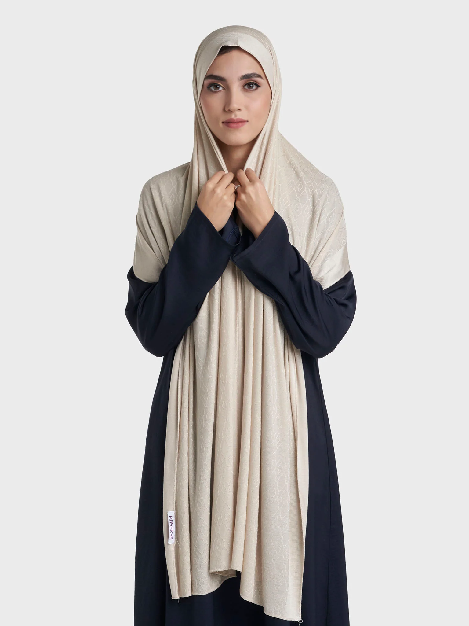 Floral Jacquard Self Print Jersey Hijab (SRKP22127L) - Image 25