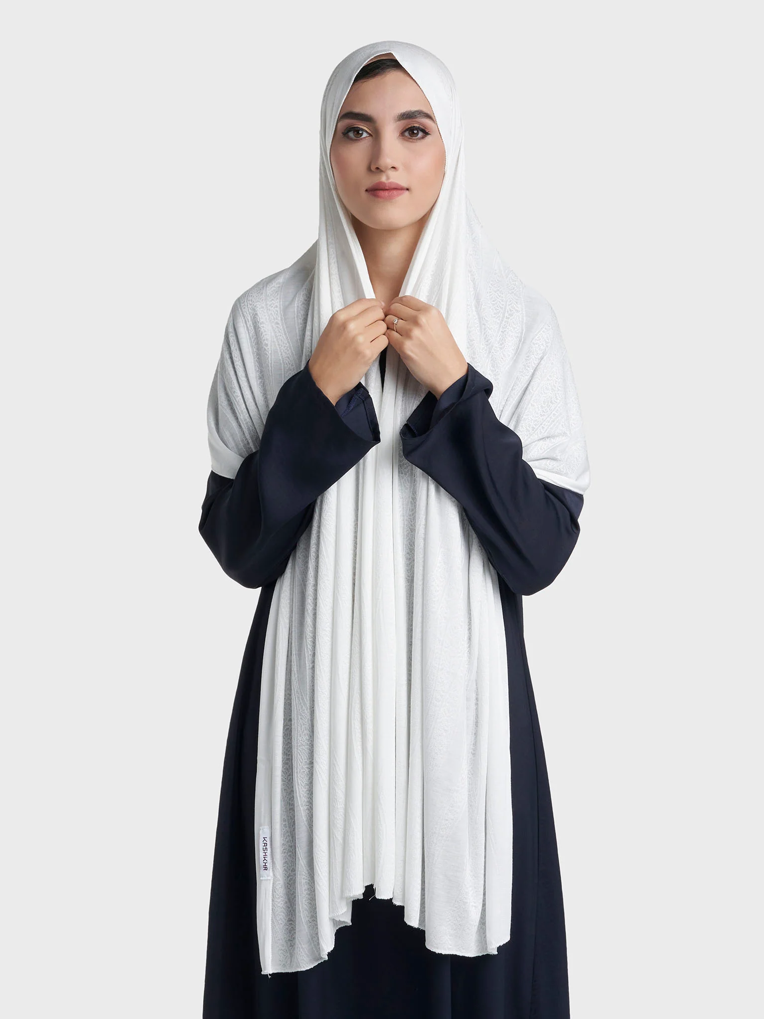 Veins Jacquard Self Print Jersey Hijab (SRKP22129L) - Image 14