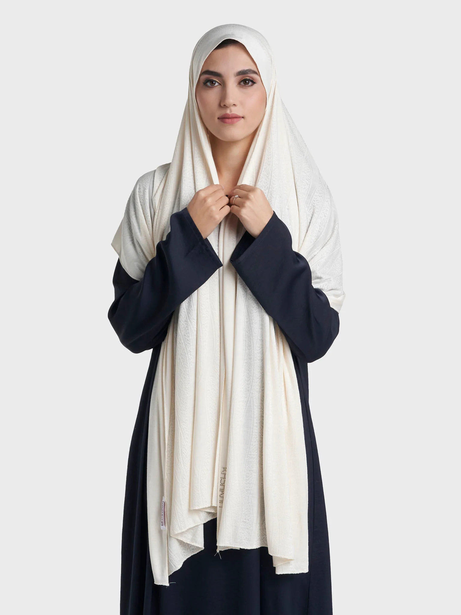 Veins Jacquard Self Print Jersey Hijab (SRKP22129L) - Image 20