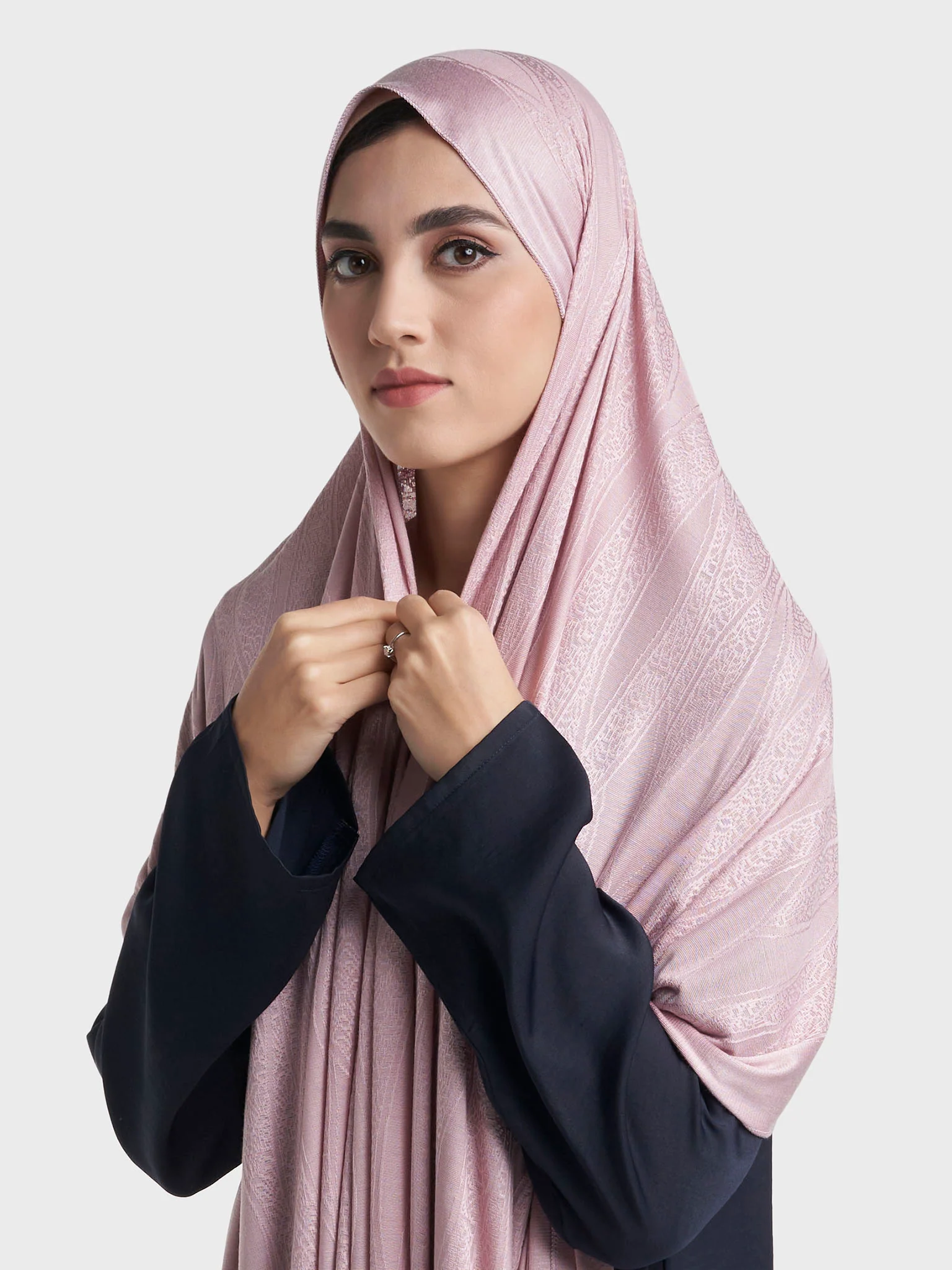 Veins Jacquard Self Print Jersey Hijab (SRKP22129L) - Image 22