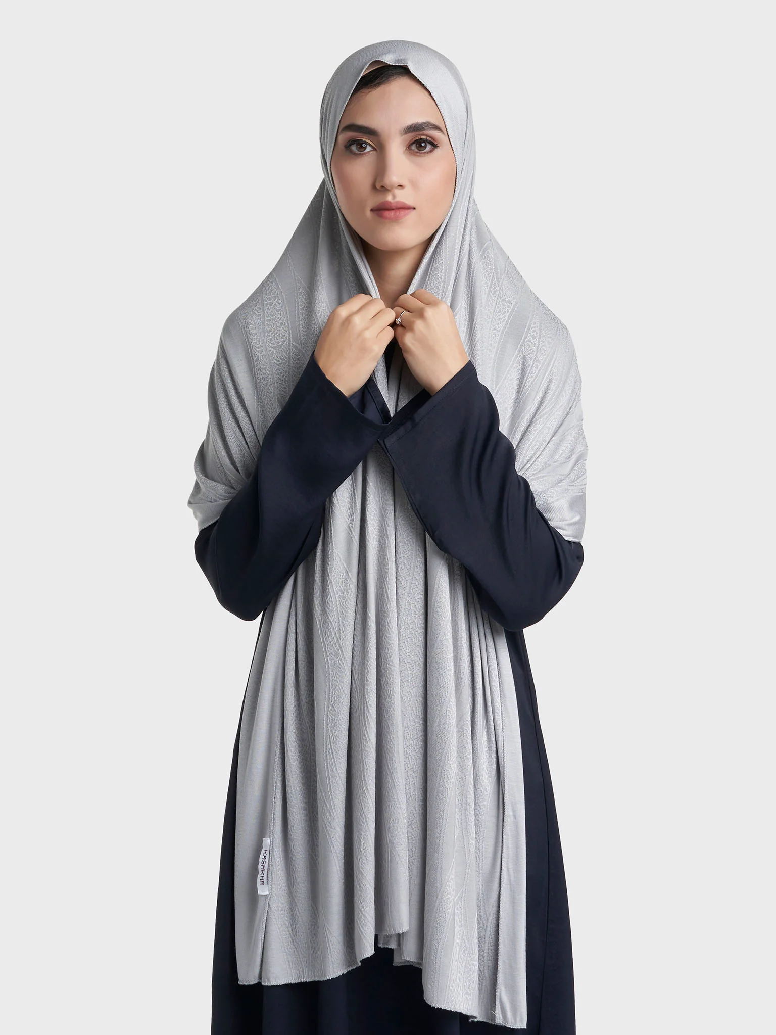 Veins Jacquard Self Print Jersey Hijab (SRKP22129L) - Image 26