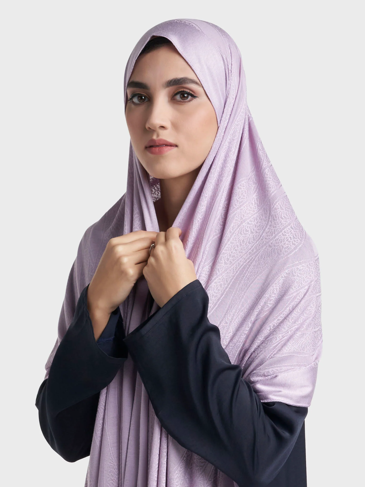 Veins Jacquard Self Print Jersey Hijab (SRKP22129L) - Image 28